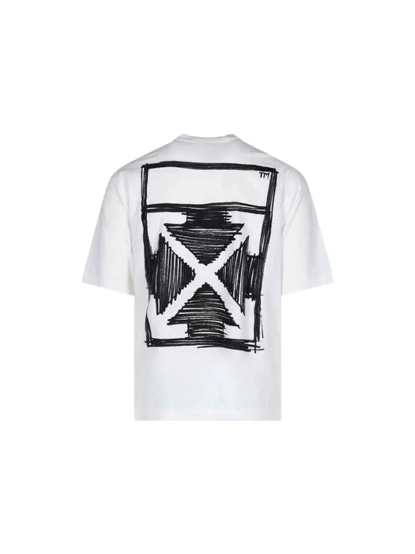 Мужская футболка с принтом Sketch Arrows Logo OFF-WHITE — изображение 2 из 2, белый