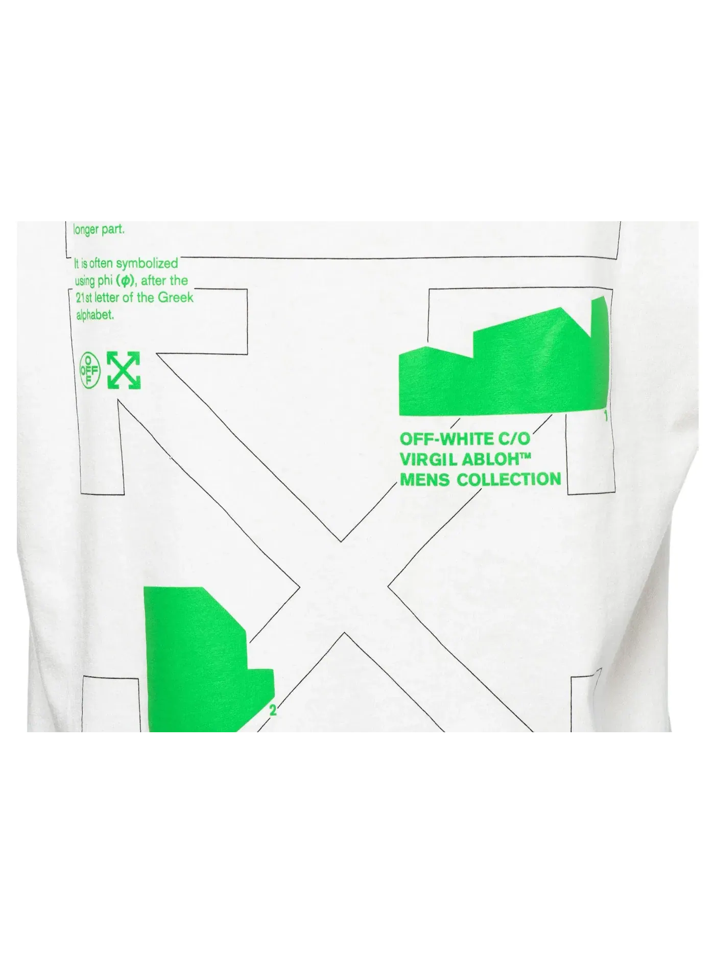 Мужская футболка Slim Fit Arch Shapes OFF-WHITE — изображение 3 из 3, белый/зеленый
