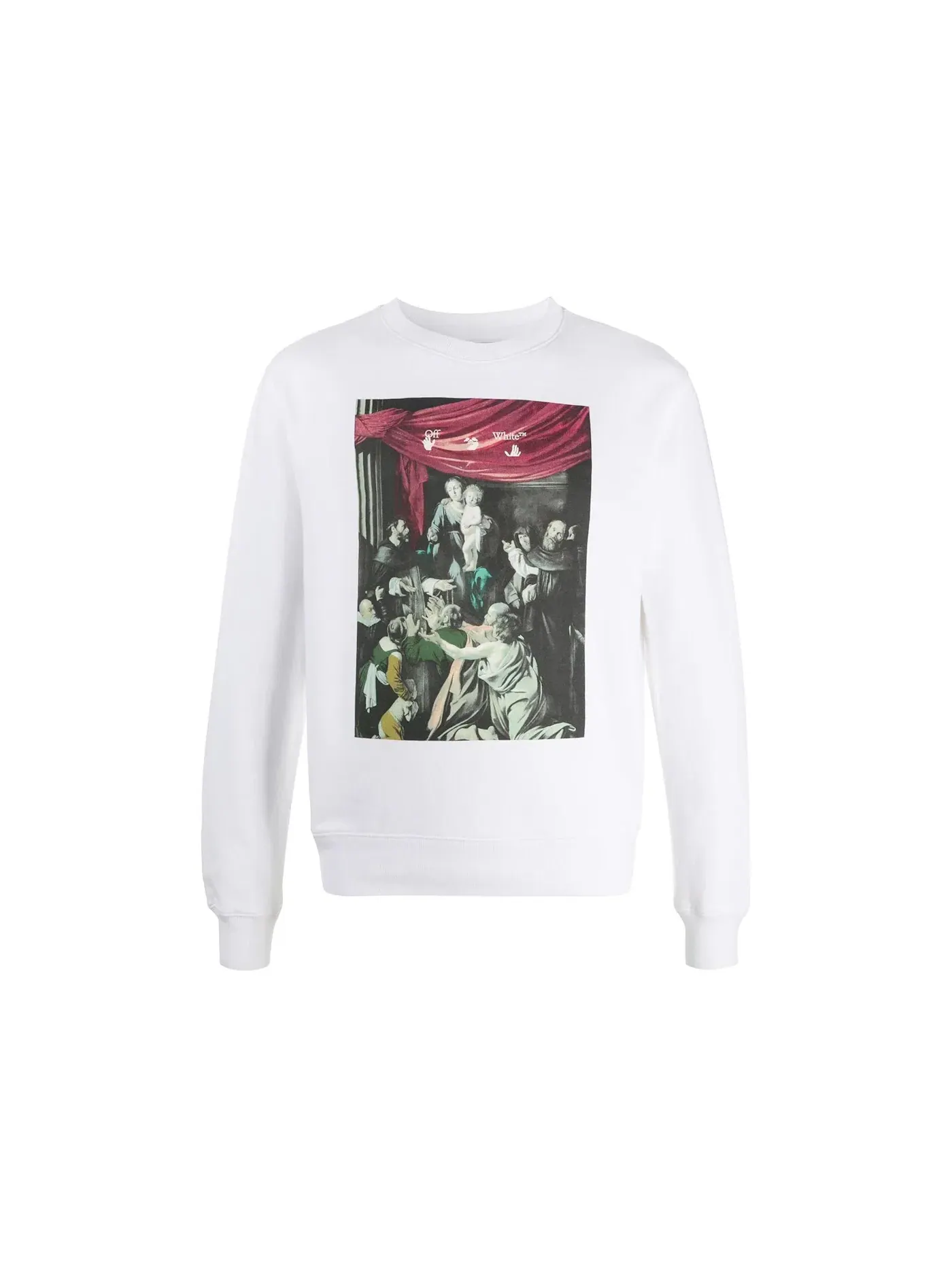 Мужской свитшот с принтом Slim Fit Caravaggio Painting OFF-WHITE — изображение 1 из 3, белый/черный