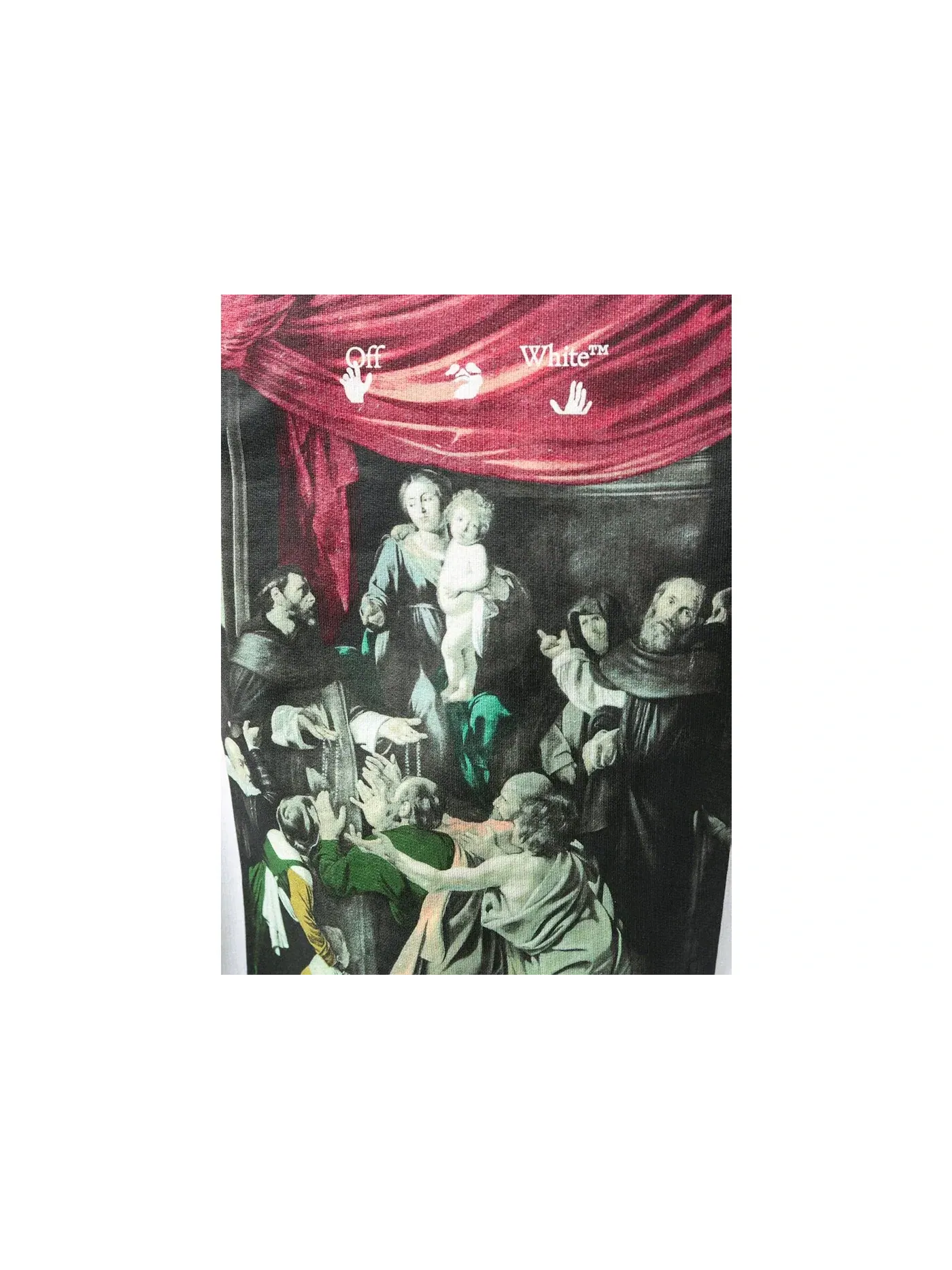 Мужской свитшот с принтом Slim Fit Caravaggio Painting OFF-WHITE — изображение 2 из 3, белый/черный