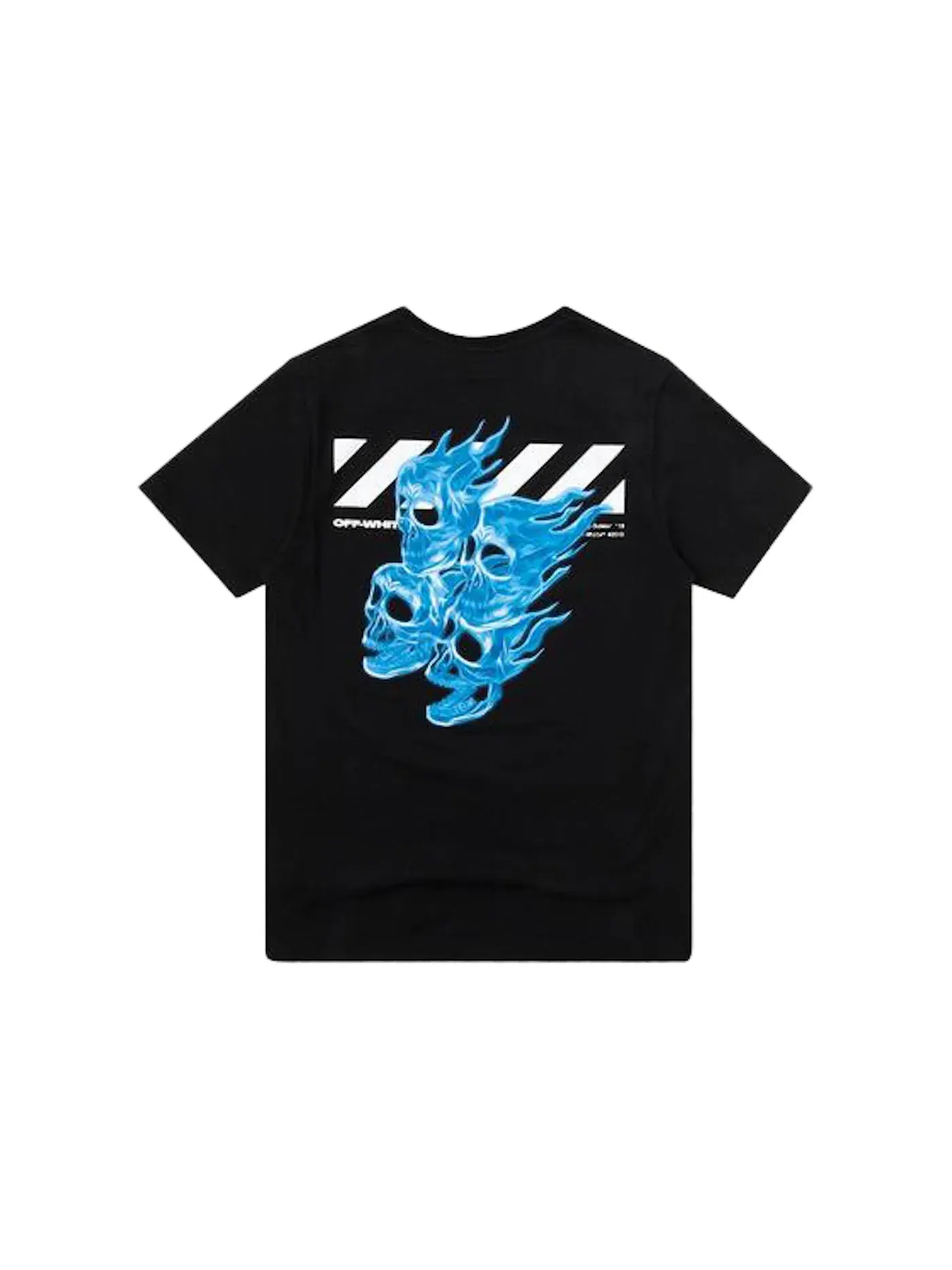 Мужская футболка с принтом Slim Fit Diag Skulls OFF-WHITE — изображение 2 из 3, черный/мульти
