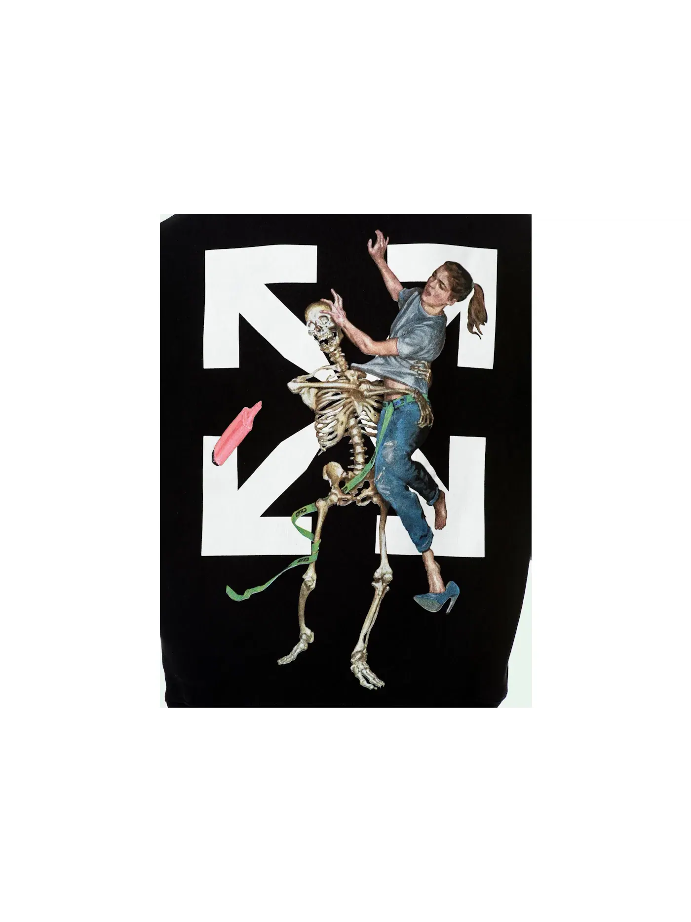 Мужской свитшот с принтом Pascal Skeleton OFF-WHITE — изображение 3 из 3, черный/черный