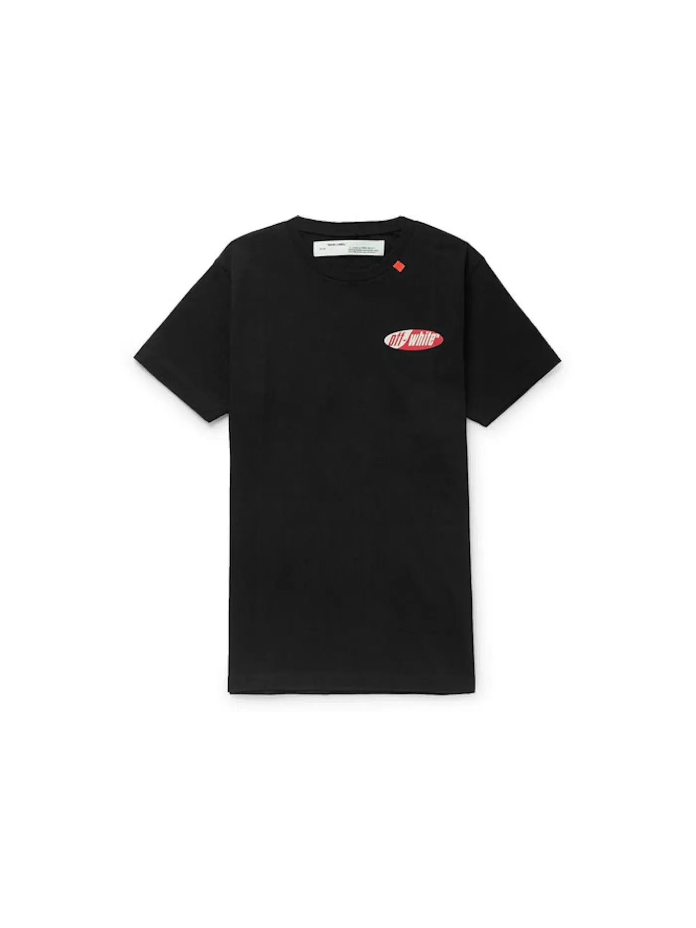 Мужская футболка с принтом Slim Fit Split Logo Print OFF-WHITE — изображение 1 из 3, черный/белый/красный