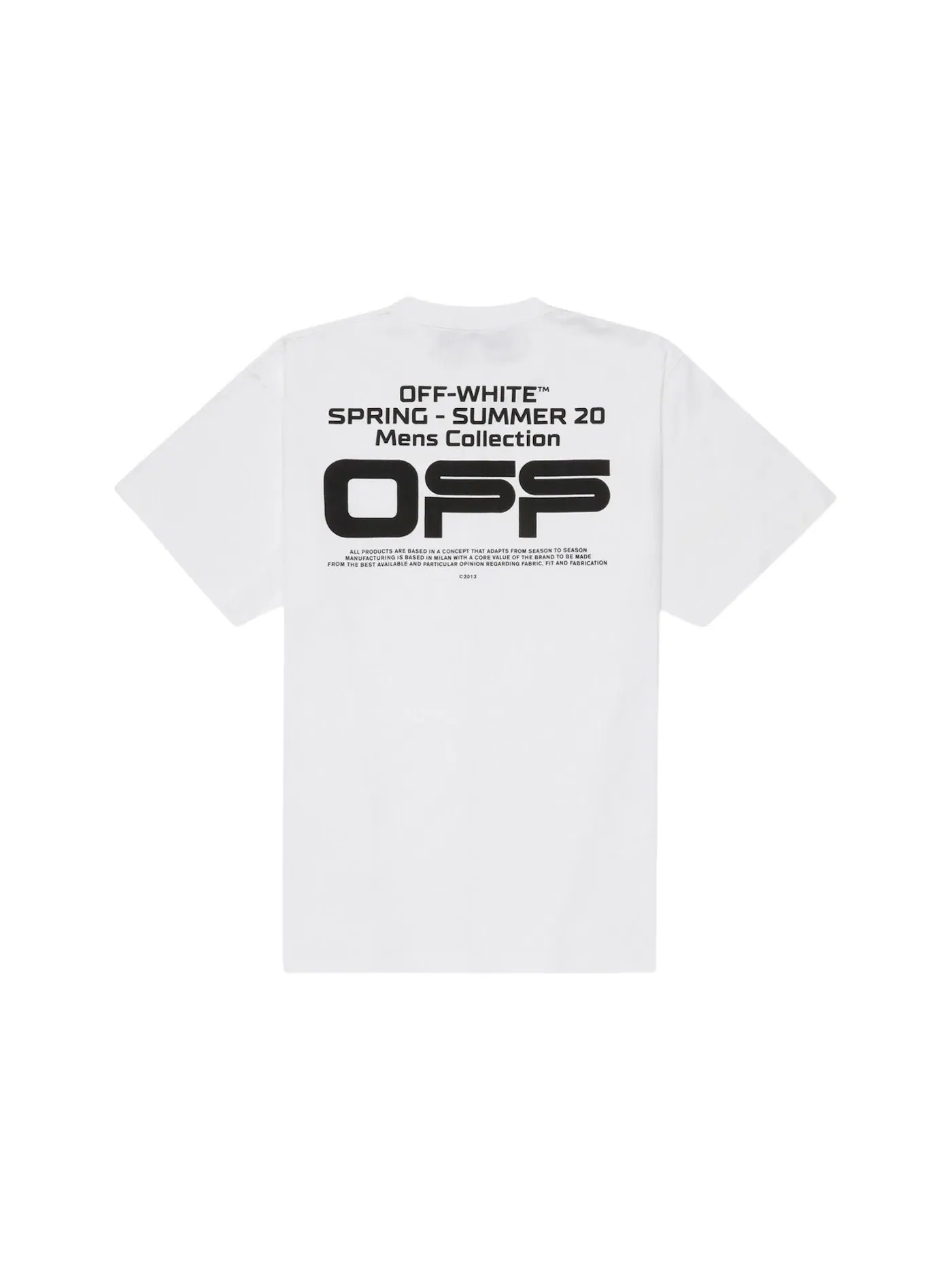 Мужская футболка Slim Fit с принтом Wavy Line OFF-WHITE — изображение 2 из 3, белый/черный