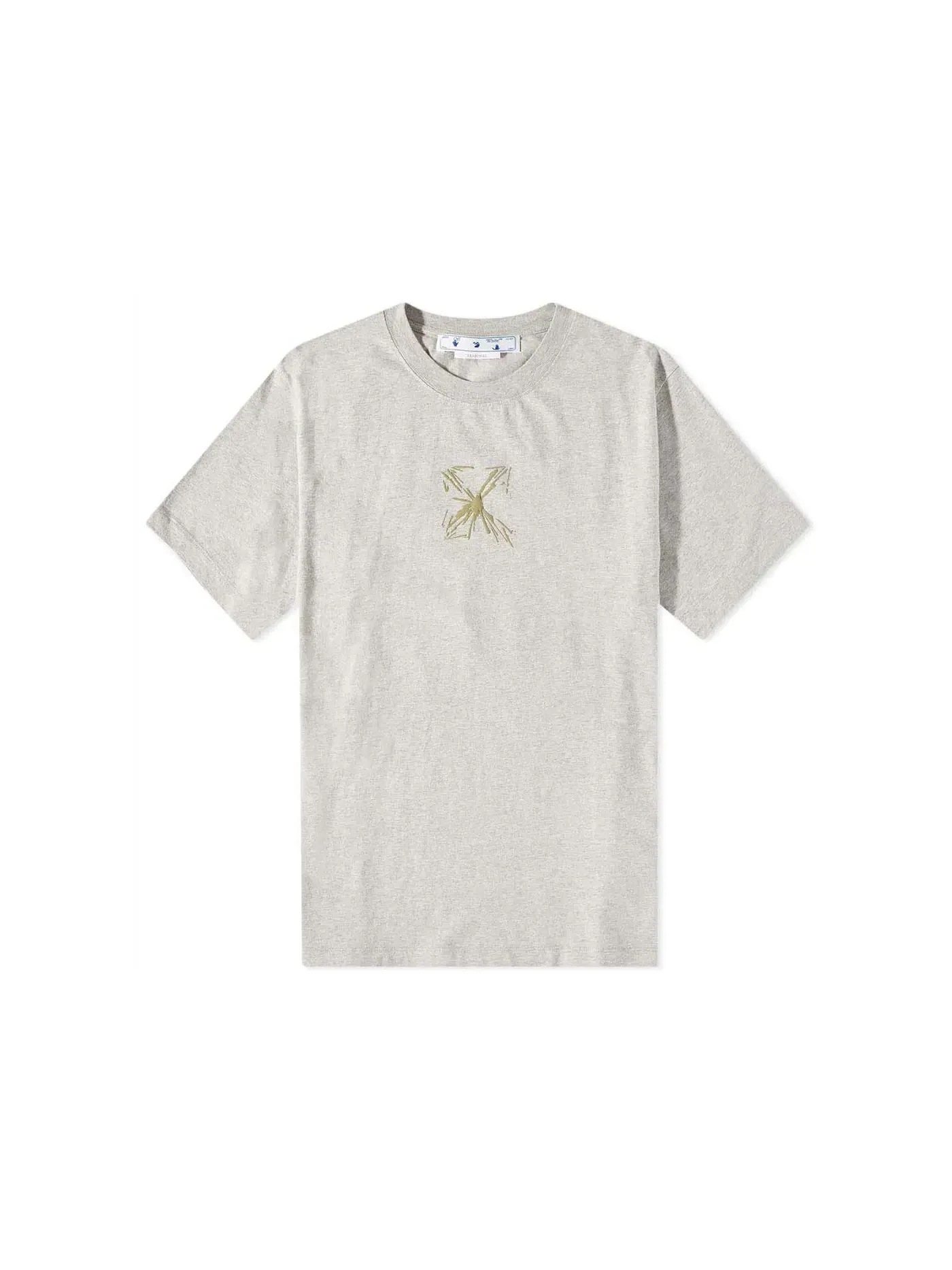 Мужская футболка с принтом Splash Arrow Slim S/S Tee OFF-WHITE — изображение 1 из 2, серый