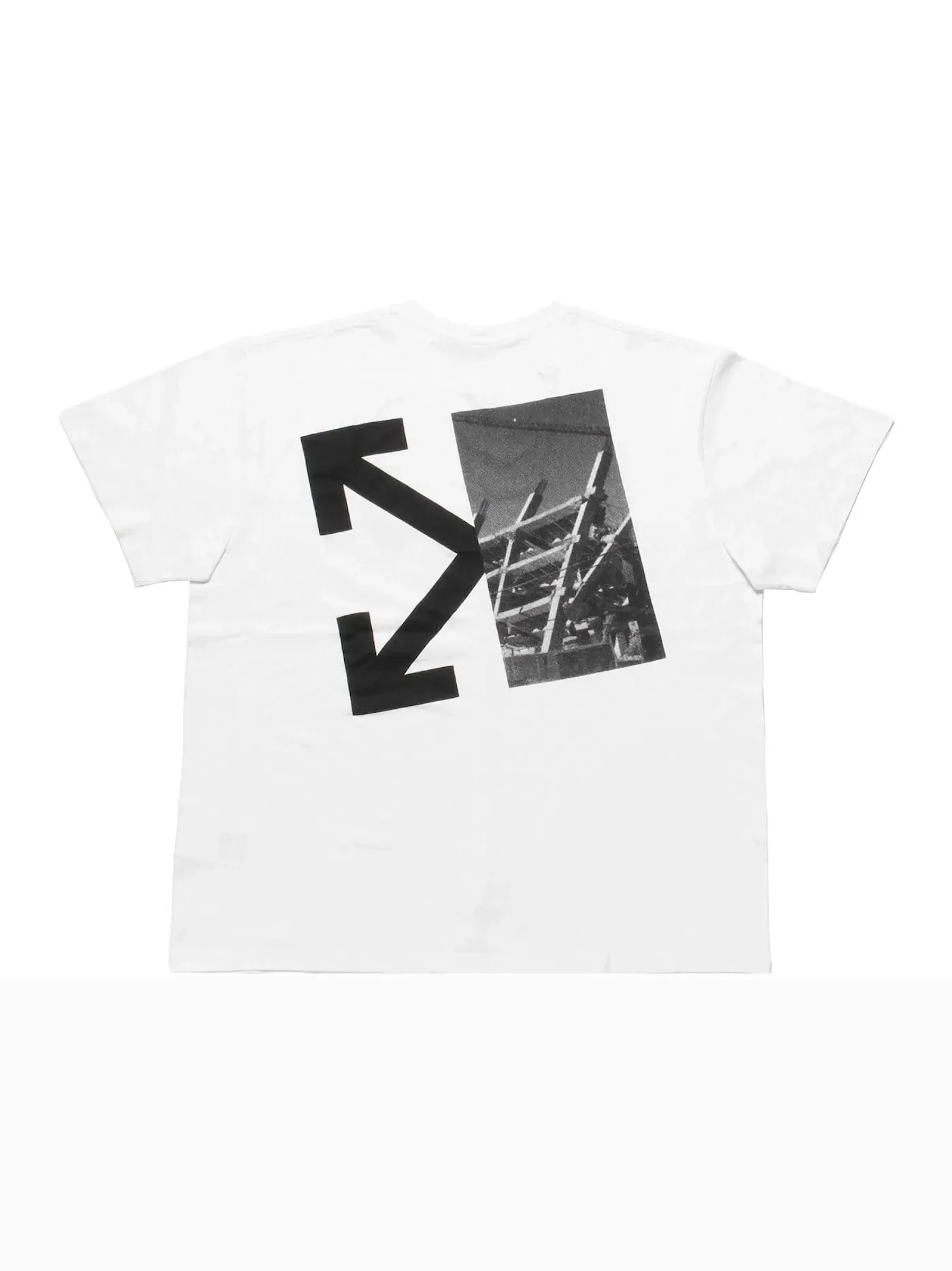 Мужская футболка с принтом Splitted Arrows OFF-WHITE — изображение 2 из 3, белый/черный