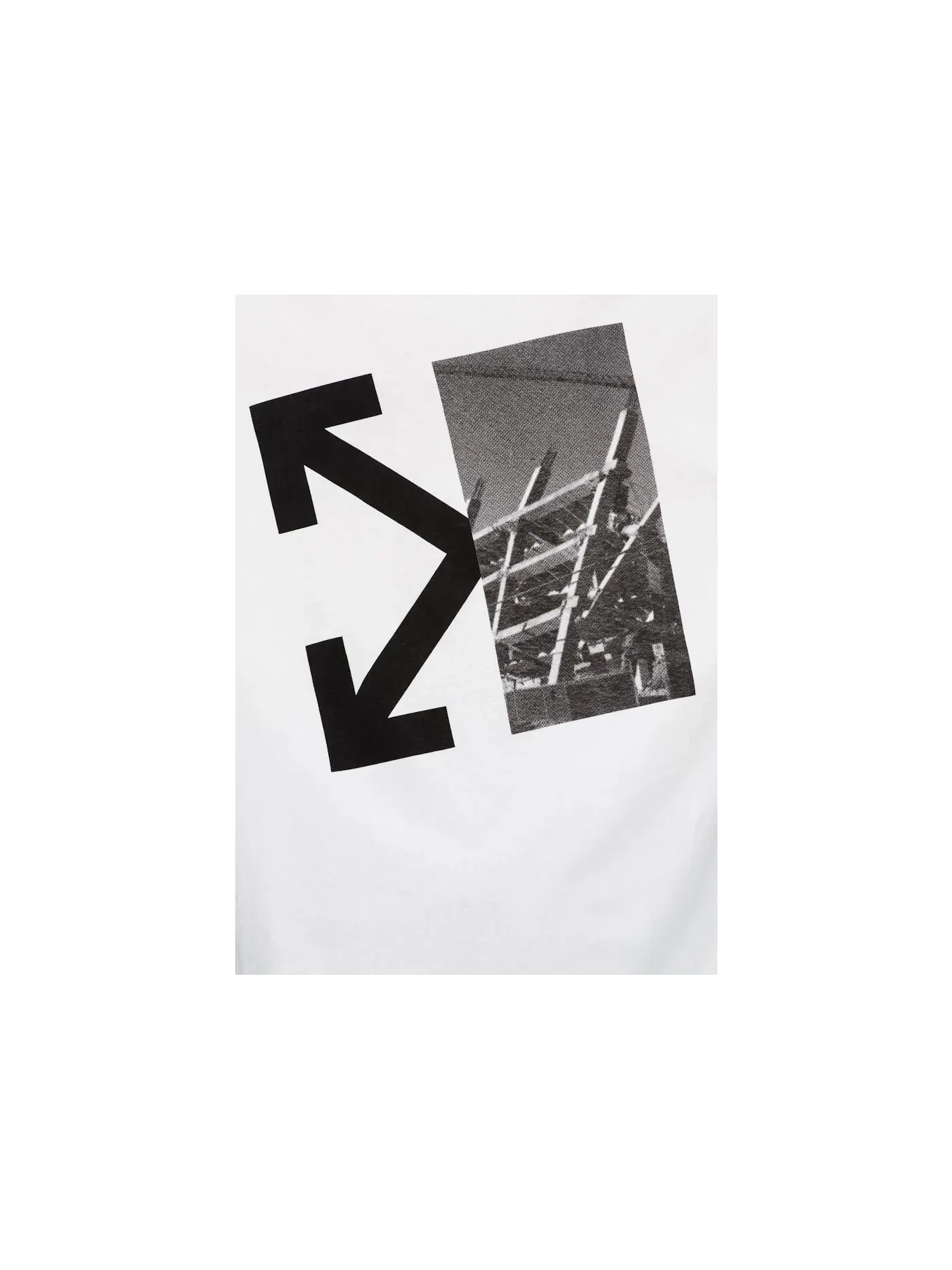 Мужская футболка с принтом Splitted Arrows OFF-WHITE — изображение 3 из 3, белый/черный