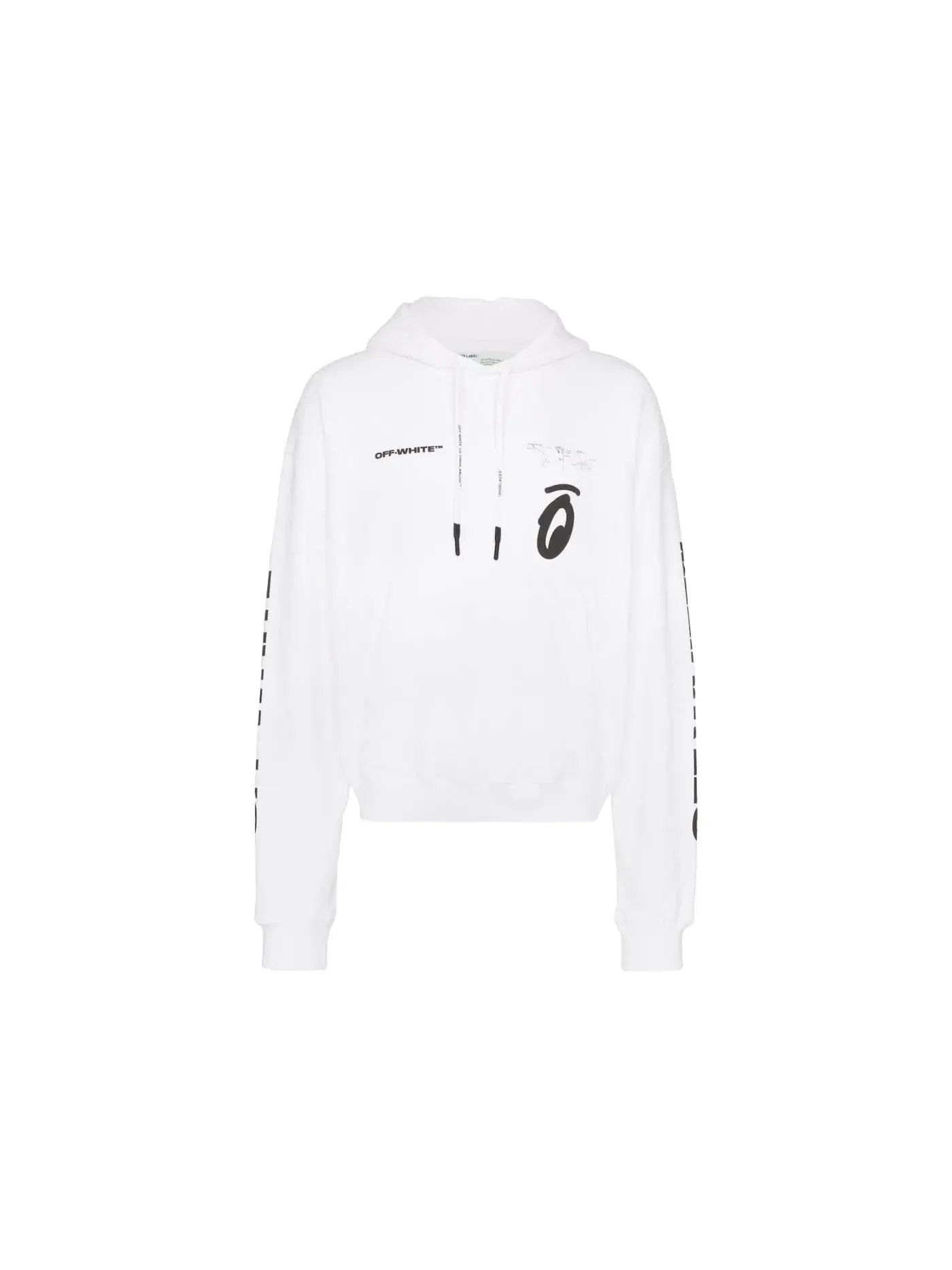 Мужской худи с принтом Splitted Arrows OFF-WHITE — изображение 1 из 3, белый/черный