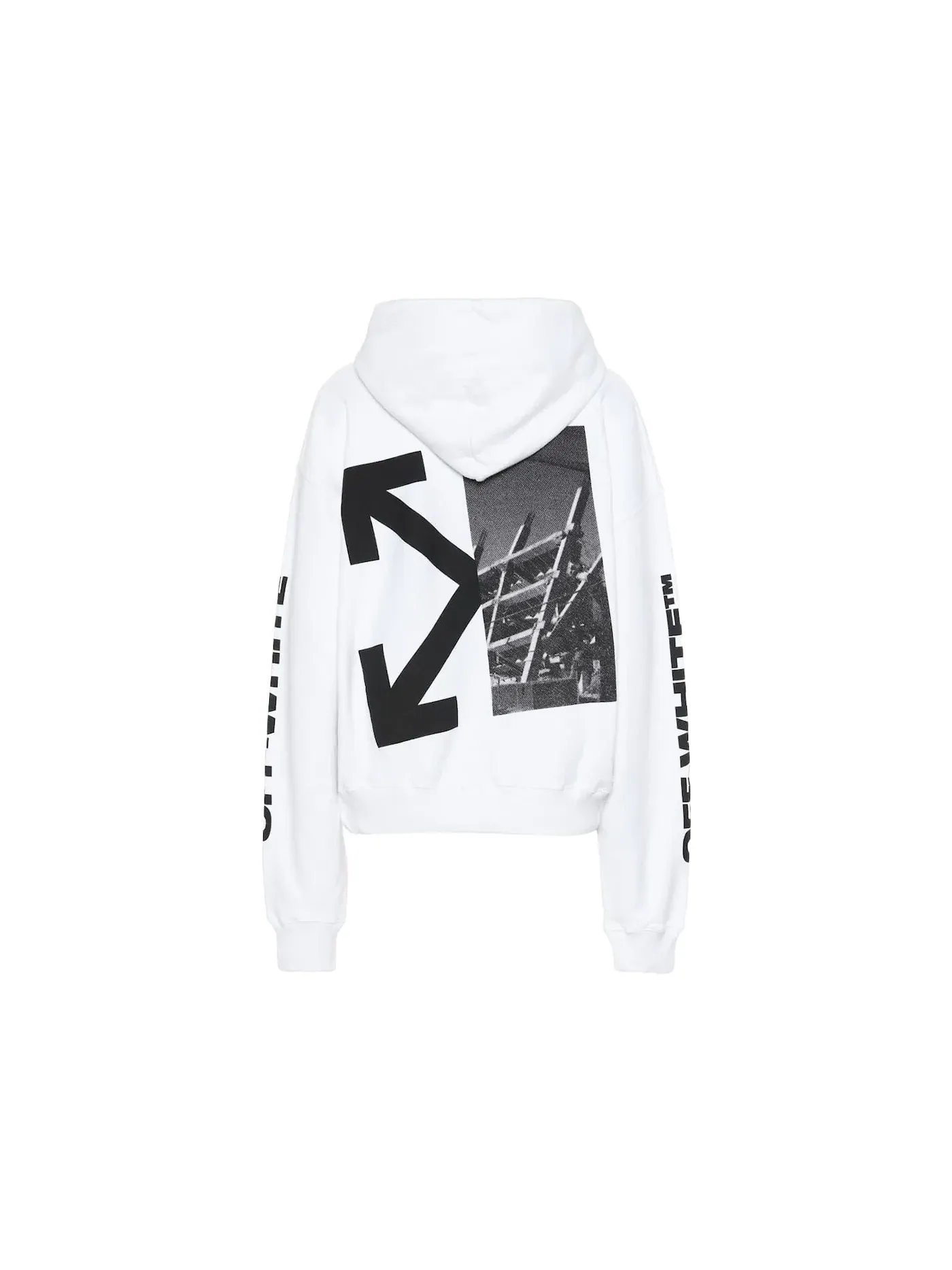 Мужской худи с принтом Splitted Arrows OFF-WHITE — изображение 2 из 3, белый/черный