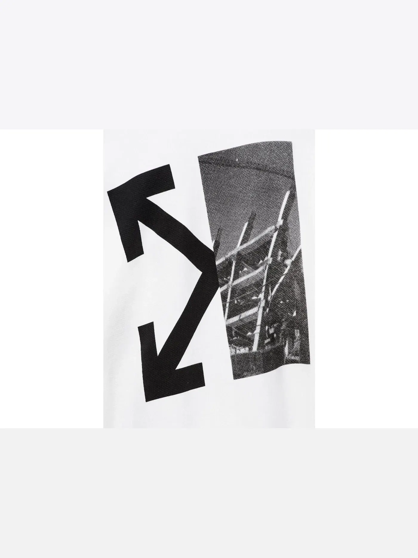 Мужской худи с принтом Splitted Arrows OFF-WHITE — изображение 3 из 3, белый/черный