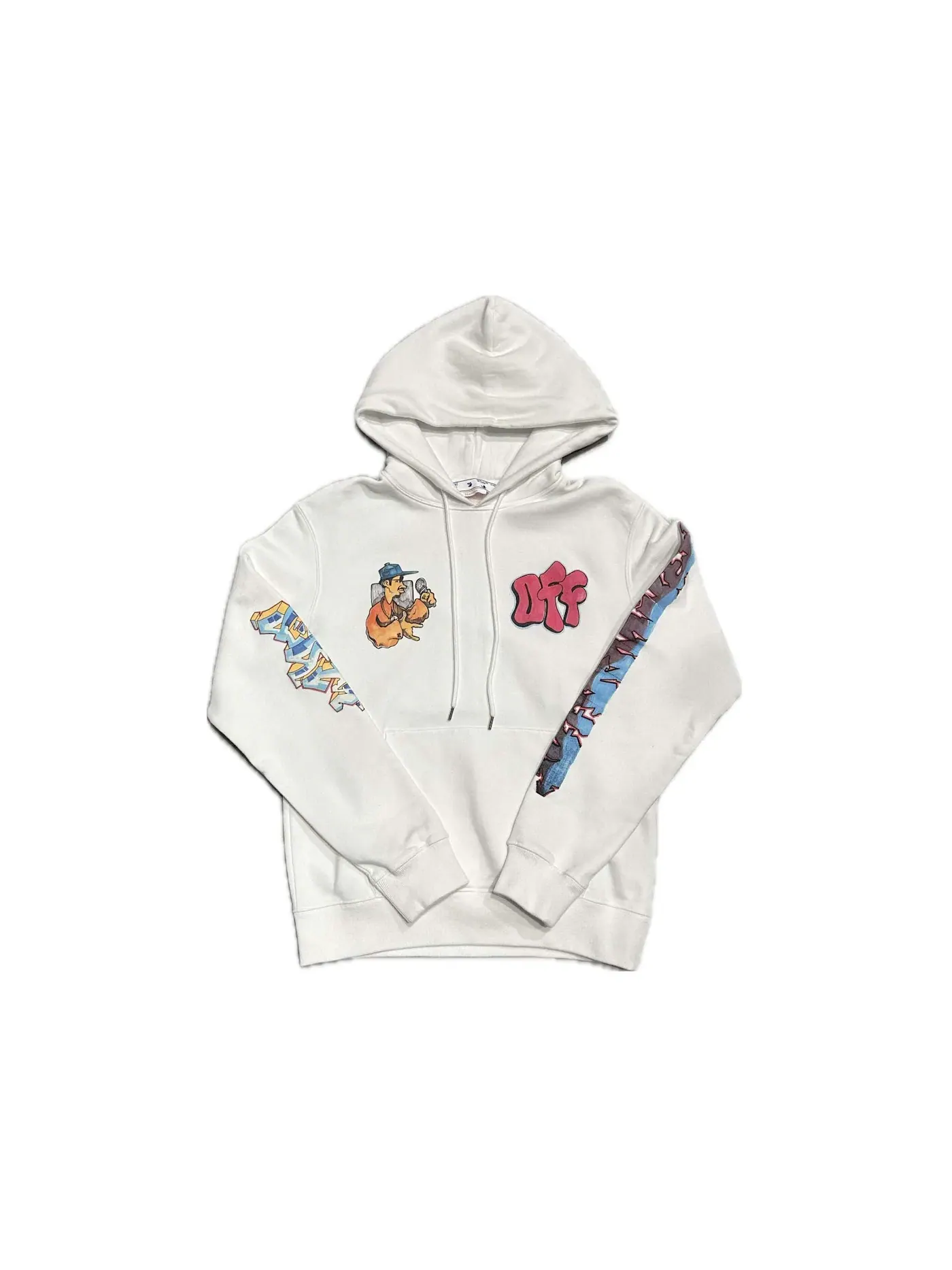 Мужская худи с принтом Spray Graffiti Pupp Slim OFF-WHITE — изображение 1 из 2, белый мульти