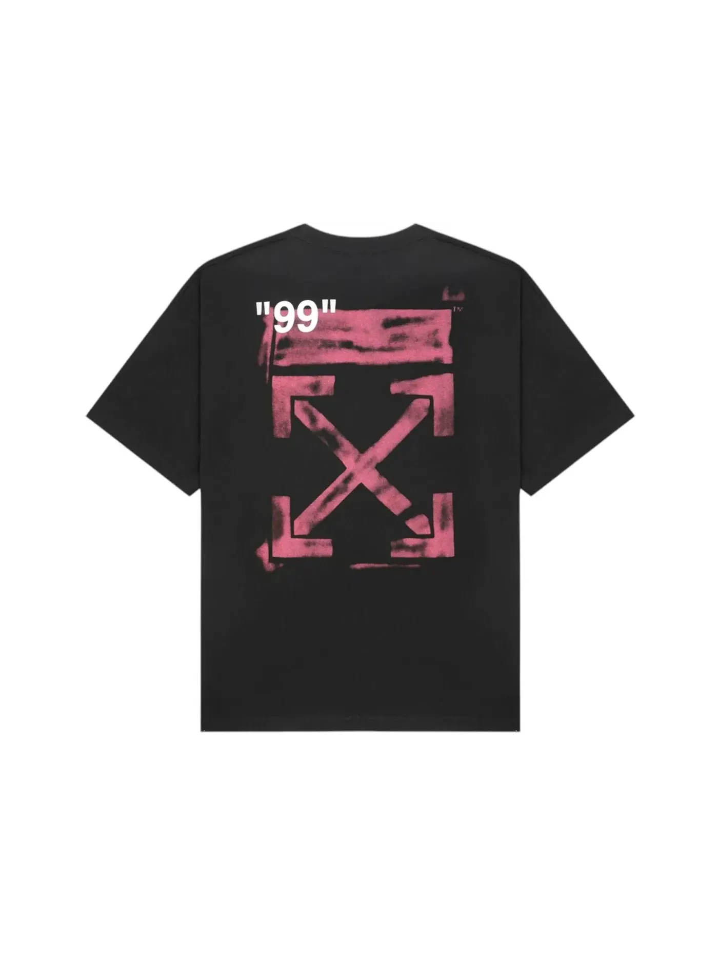 Мужская футболка с принтом OFF-WHITE T-shirt (SS26) — изображение 2 из 2, черный/розовый
