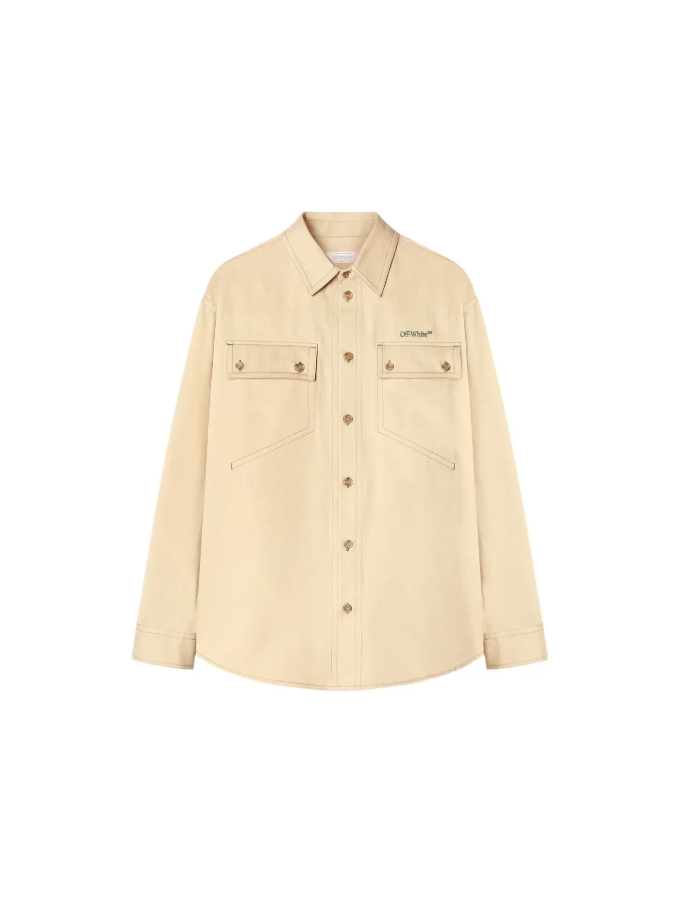 Мужская рубашка-овершерт Stitch Cotgab Milit Overshirt OFF-WHITE, Creme Brulee/Dark Storm — изображение 1 из 1