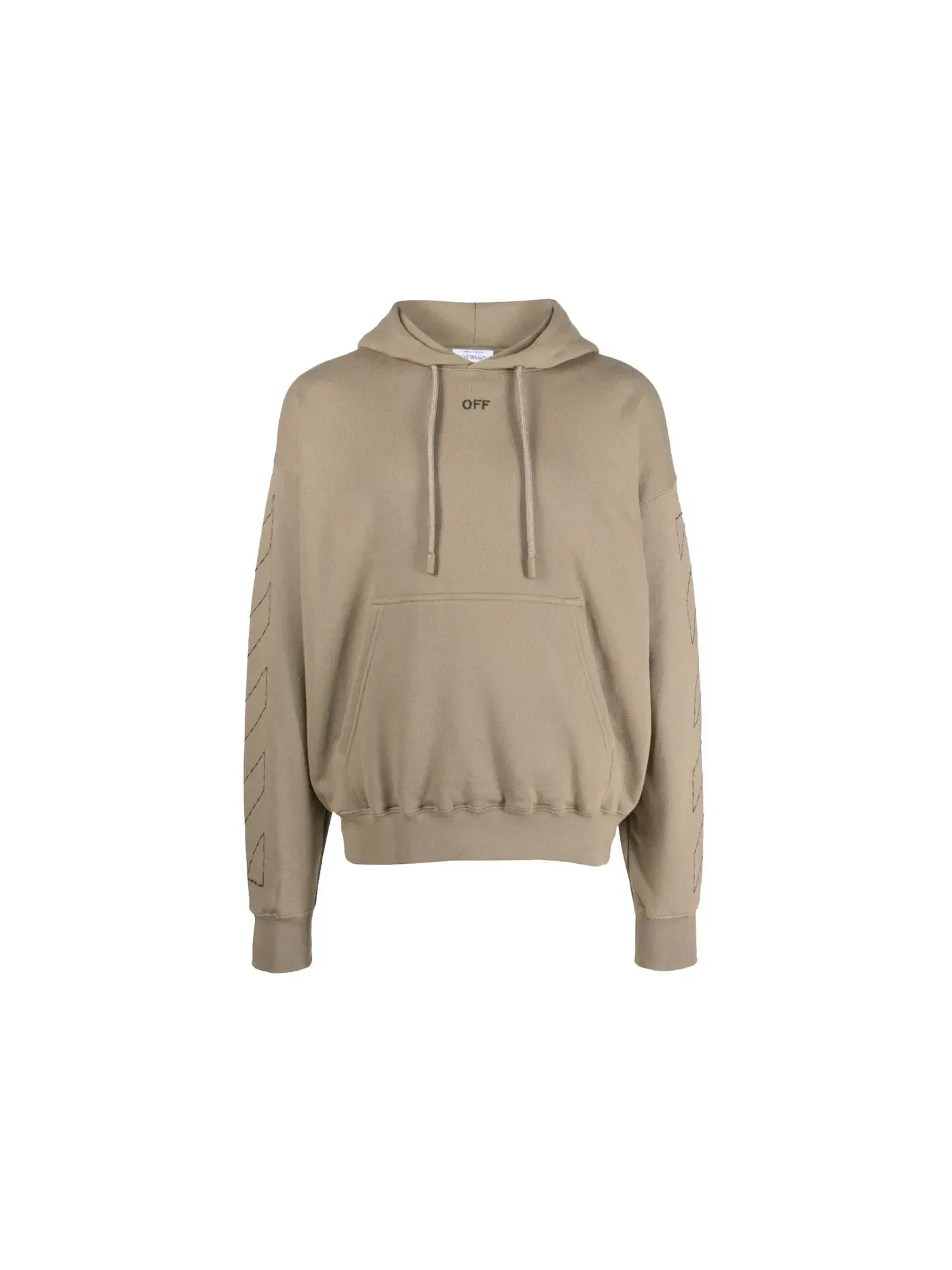 Мужская худи с принтом Stitch Skate Drawstring OFF-WHITE — изображение 1 из 2, бежевый