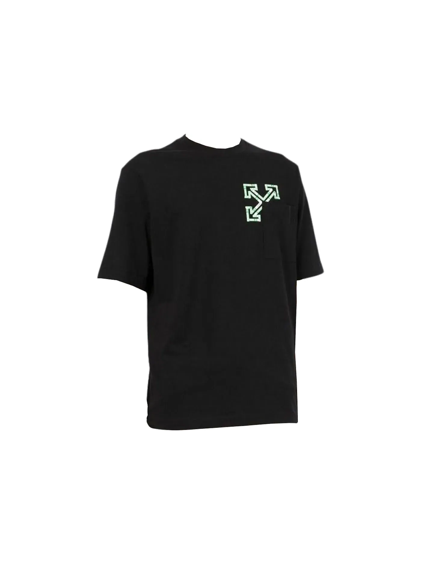 Мужская футболка с принтом T-Shirt OFF-WHITE — изображение 2 из 2, черный/зеленый
