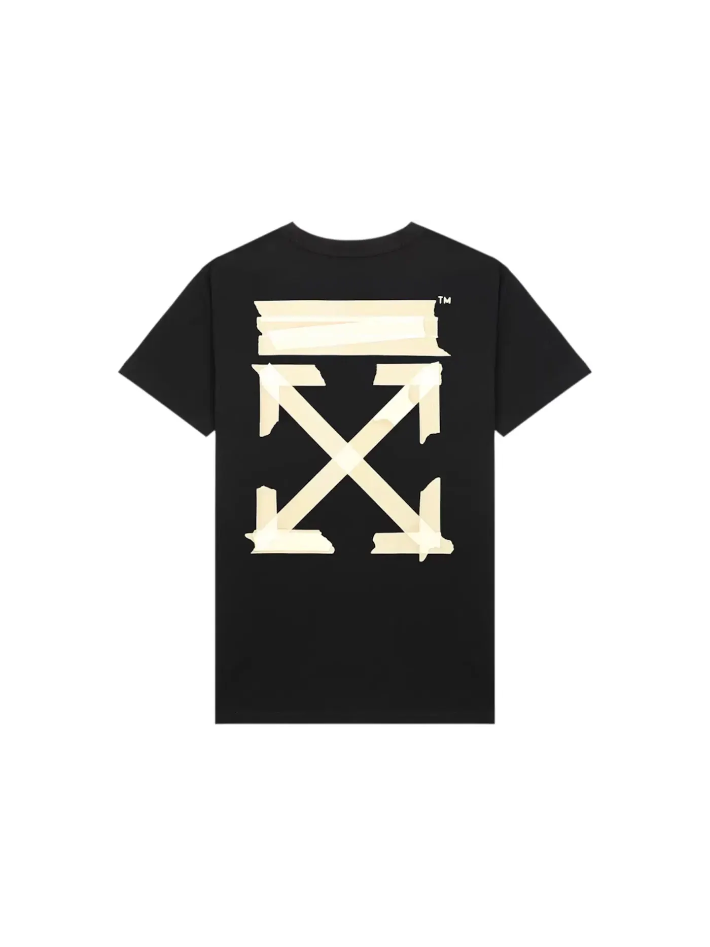 Мужская футболка с принтом OFF-WHITE T-shirt (SS26) — изображение 2 из 2, черный/бежевый