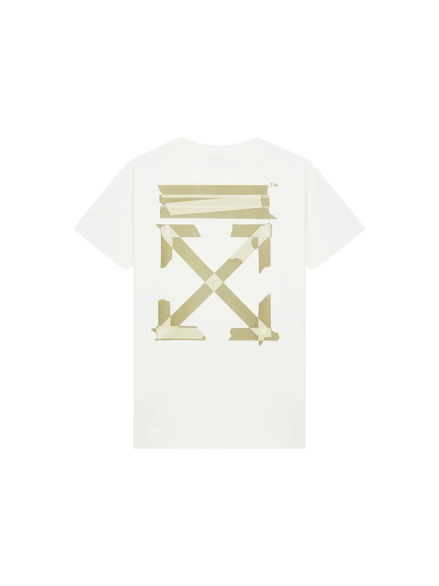 Мужская футболка с принтом Tape Arrows OFF-WHITE — изображение 2 из 2, белый/бежевый