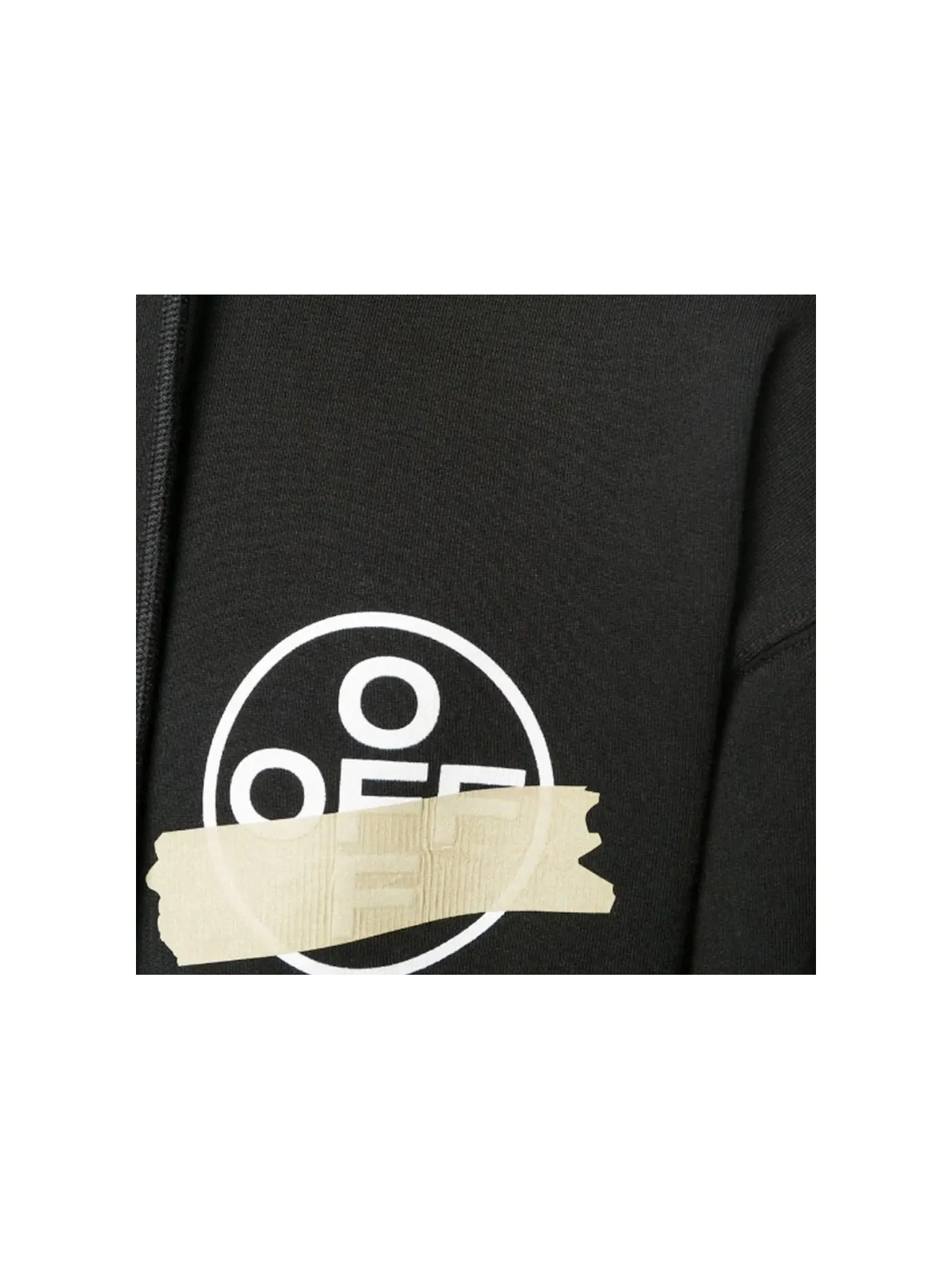 Мужской худи с принтом Tape Diag Arrows OFF-WHITE — изображение 2 из 3, черный/бежевый