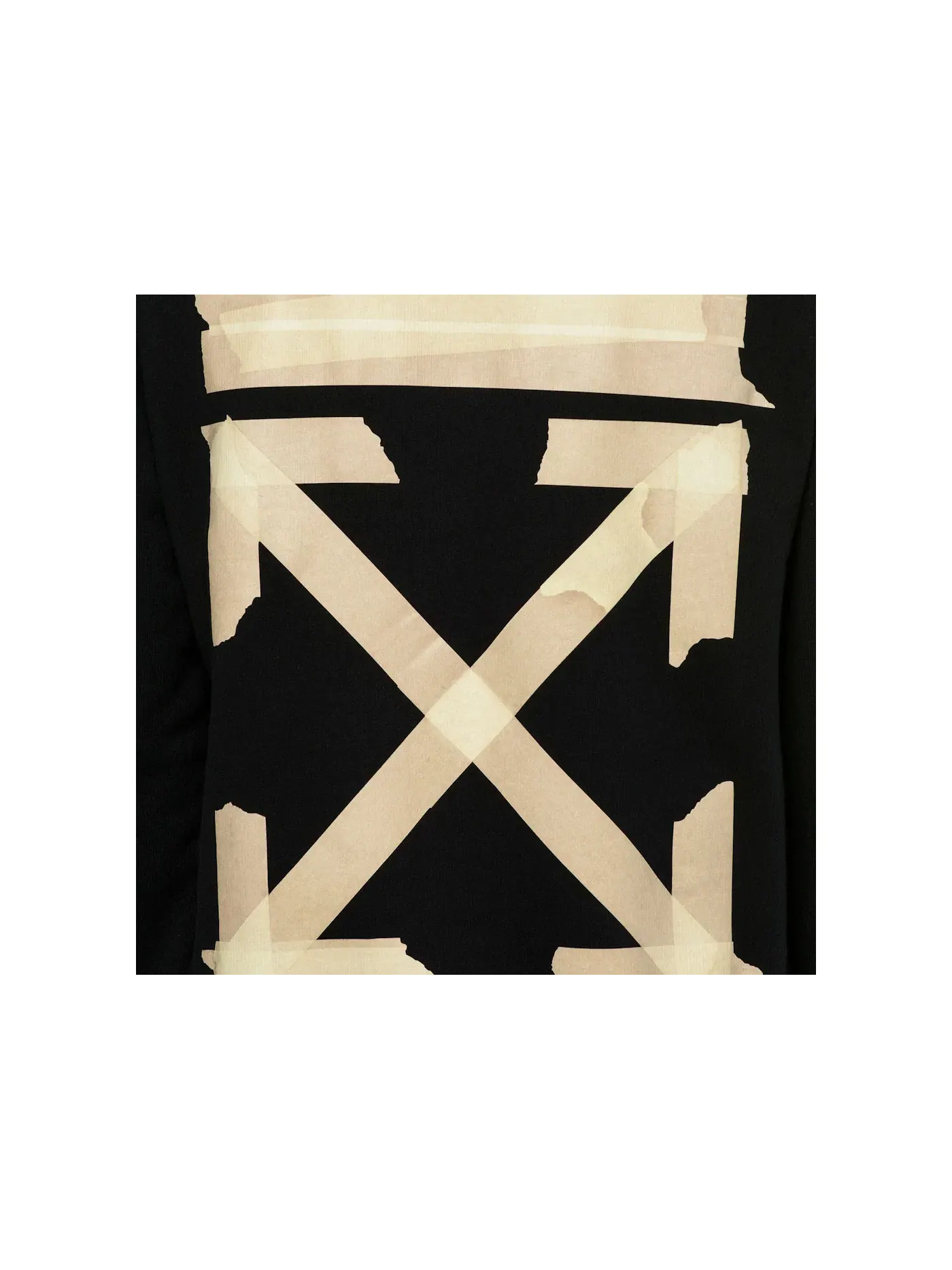 Мужской свитшот с принтом Tape Diag Arrows OFF-WHITE — изображение 2 из 3, черный/бежевый