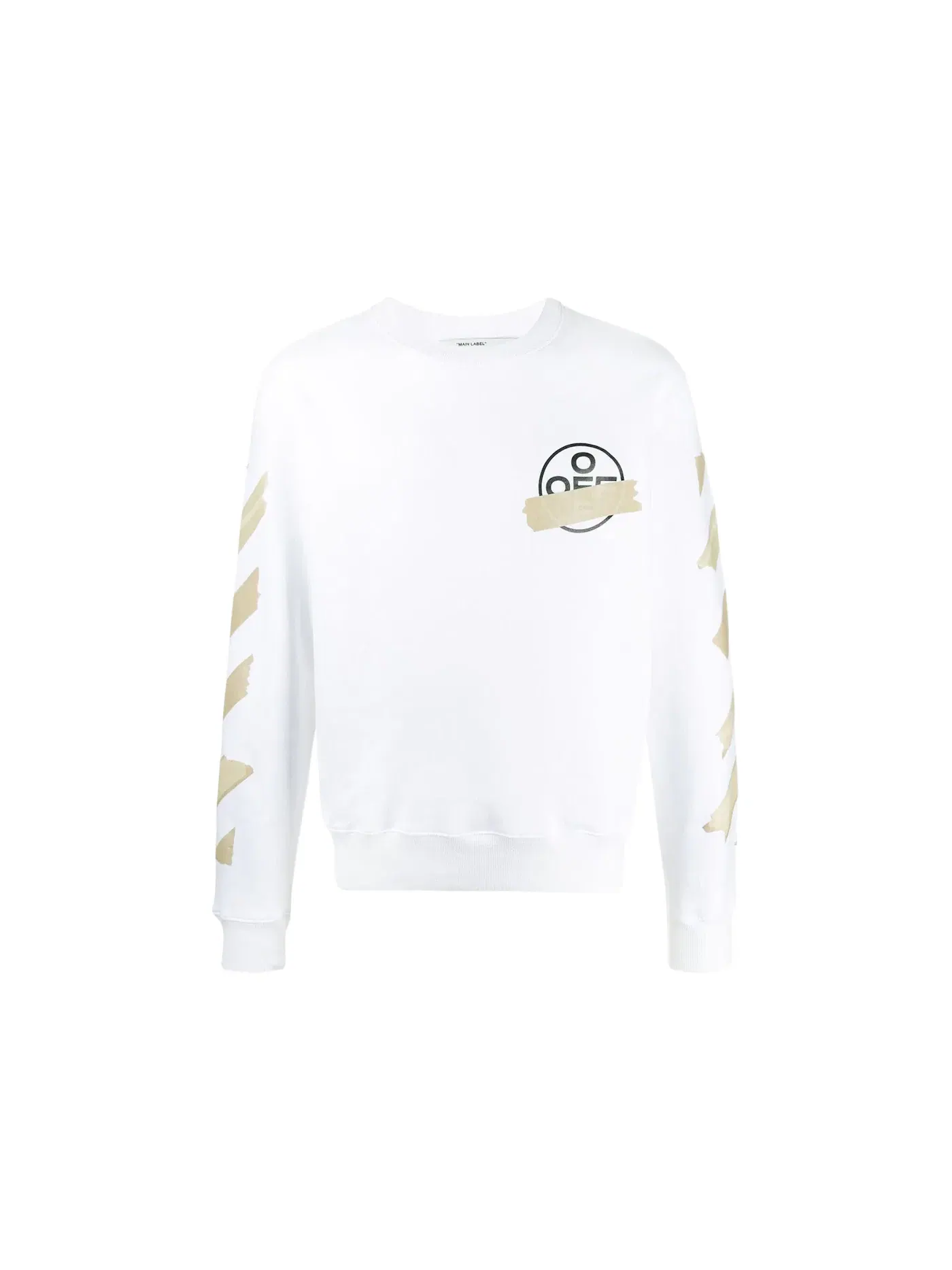 Мужской свитшот с принтом Tape Diag Arrows OFF-WHITE — изображение 1 из 3, белый/бежевый