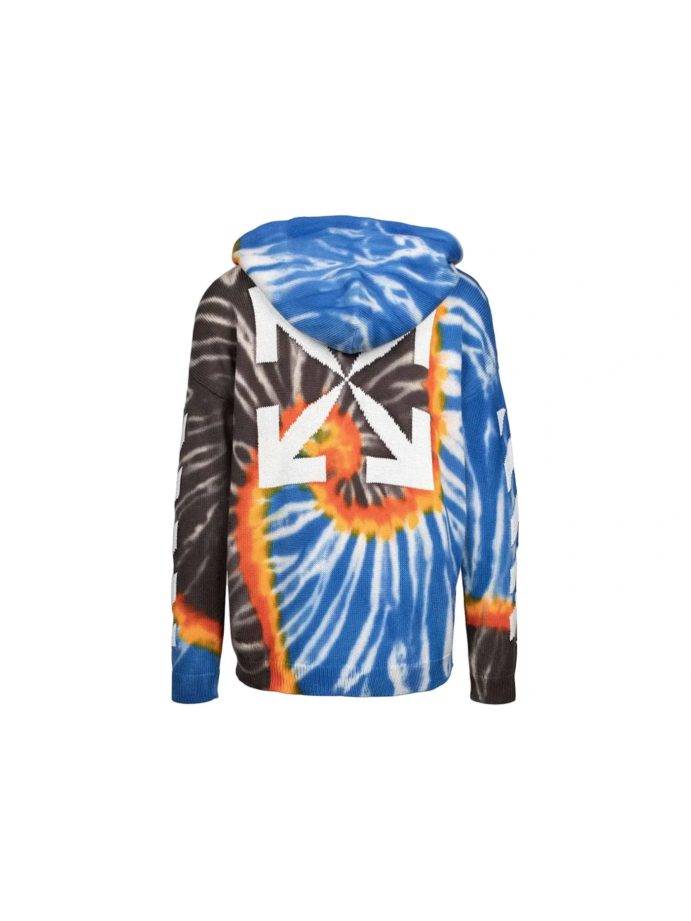 Мужской худи с тай-дай принтом OFF-WHITE — изображение 2 из 2, коричневый/синий/мульти