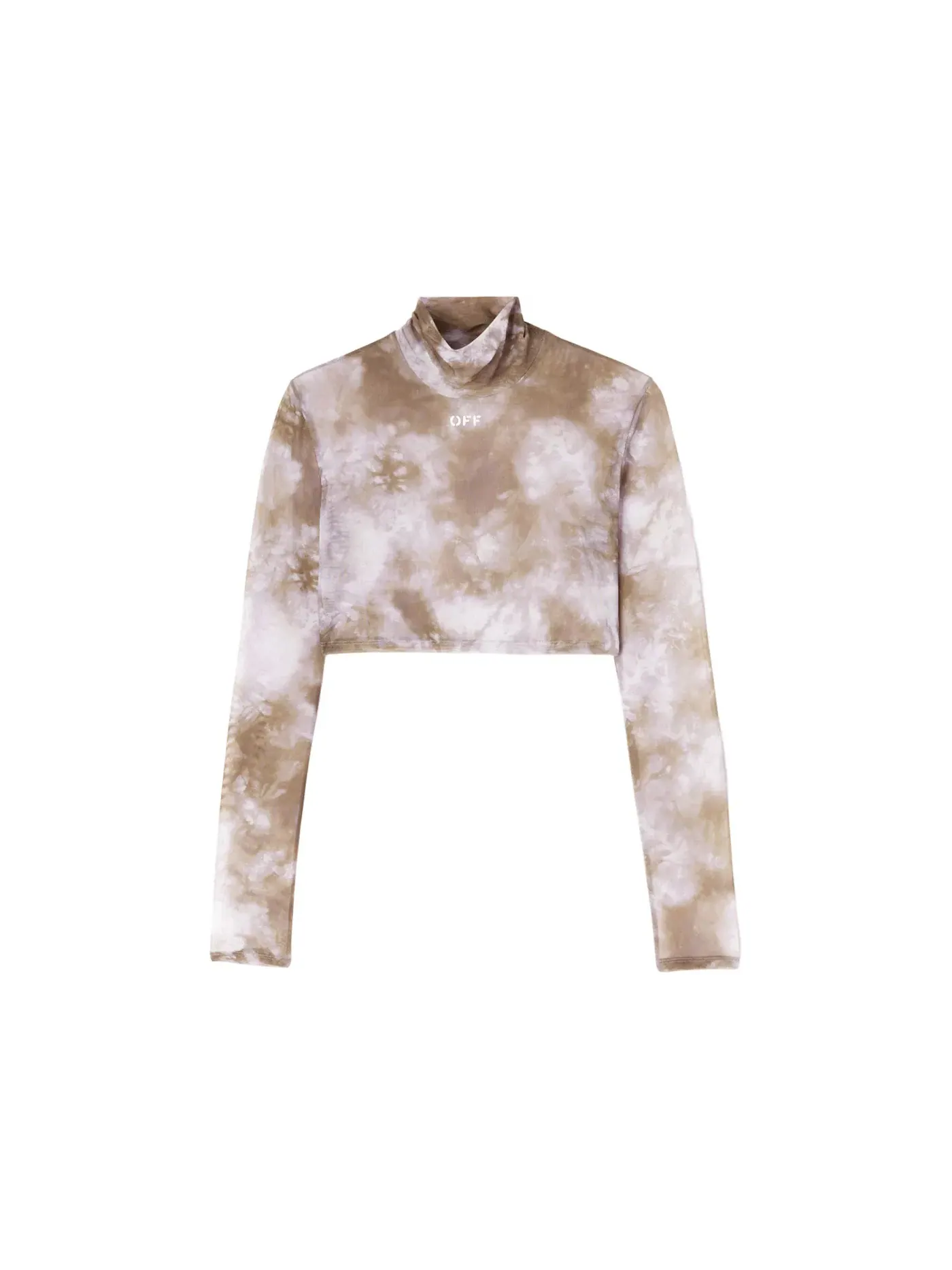 Женский топ с длинным рукавом Tie Dye Tulle L/S Crop Top OFF-WHITE — изображение 1 из 1, мульти