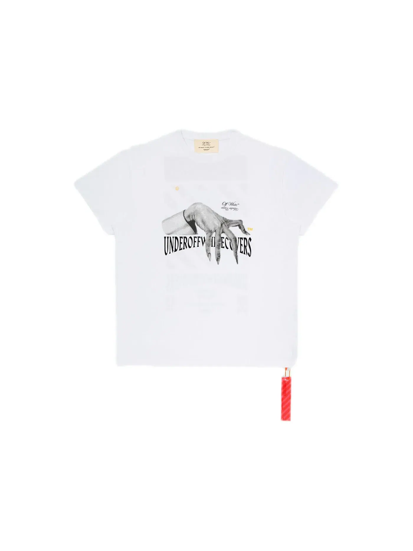 Мужская футболка с принтом Undercover Hand Dart OFF-WHITE — изображение 1 из 2, белый мульти