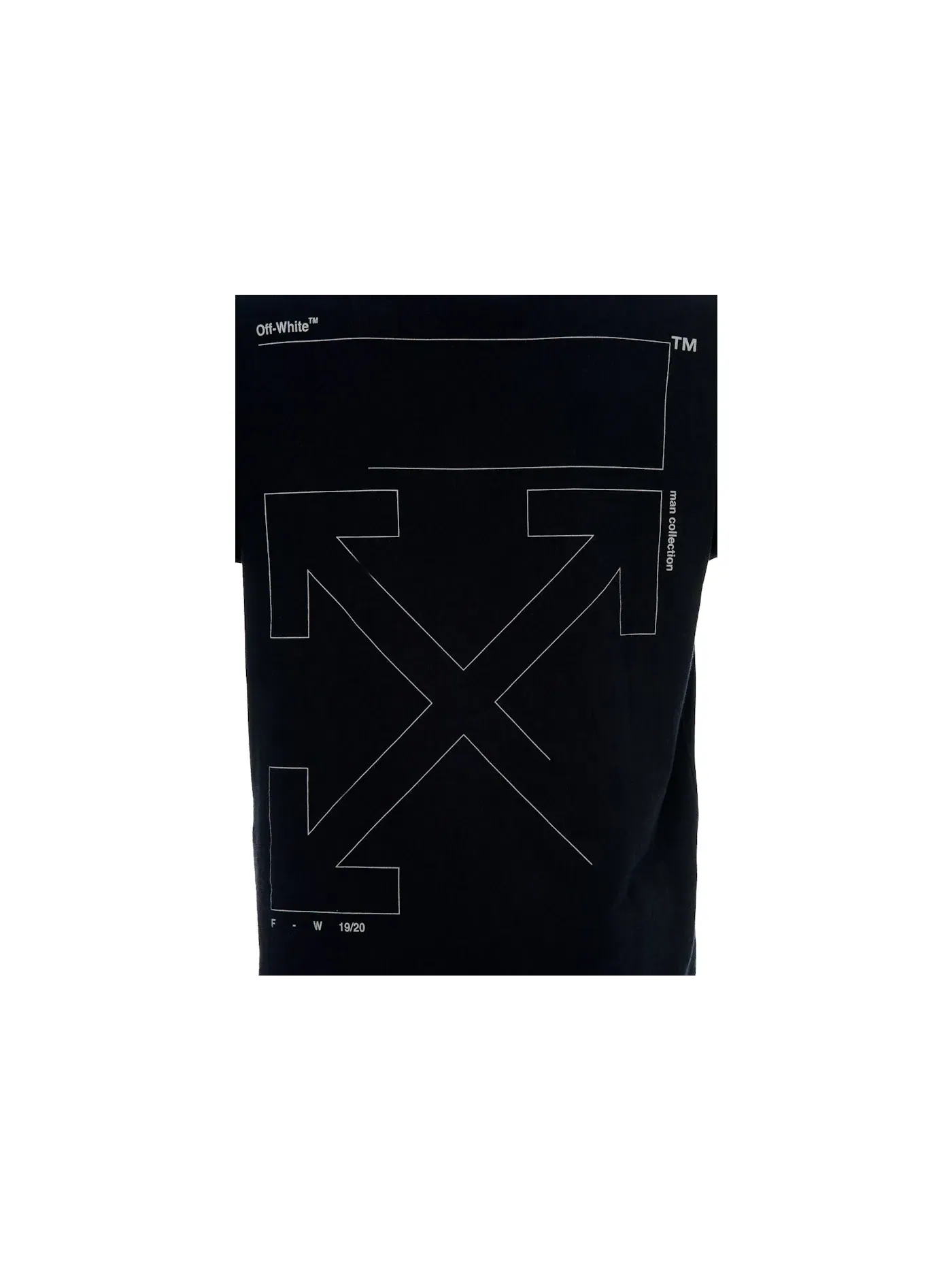 Мужская футболка с принтом OFF-WHITE Unfinished T-Shirt OFF-WHITE — изображение 2 из 2, черный/серебристый