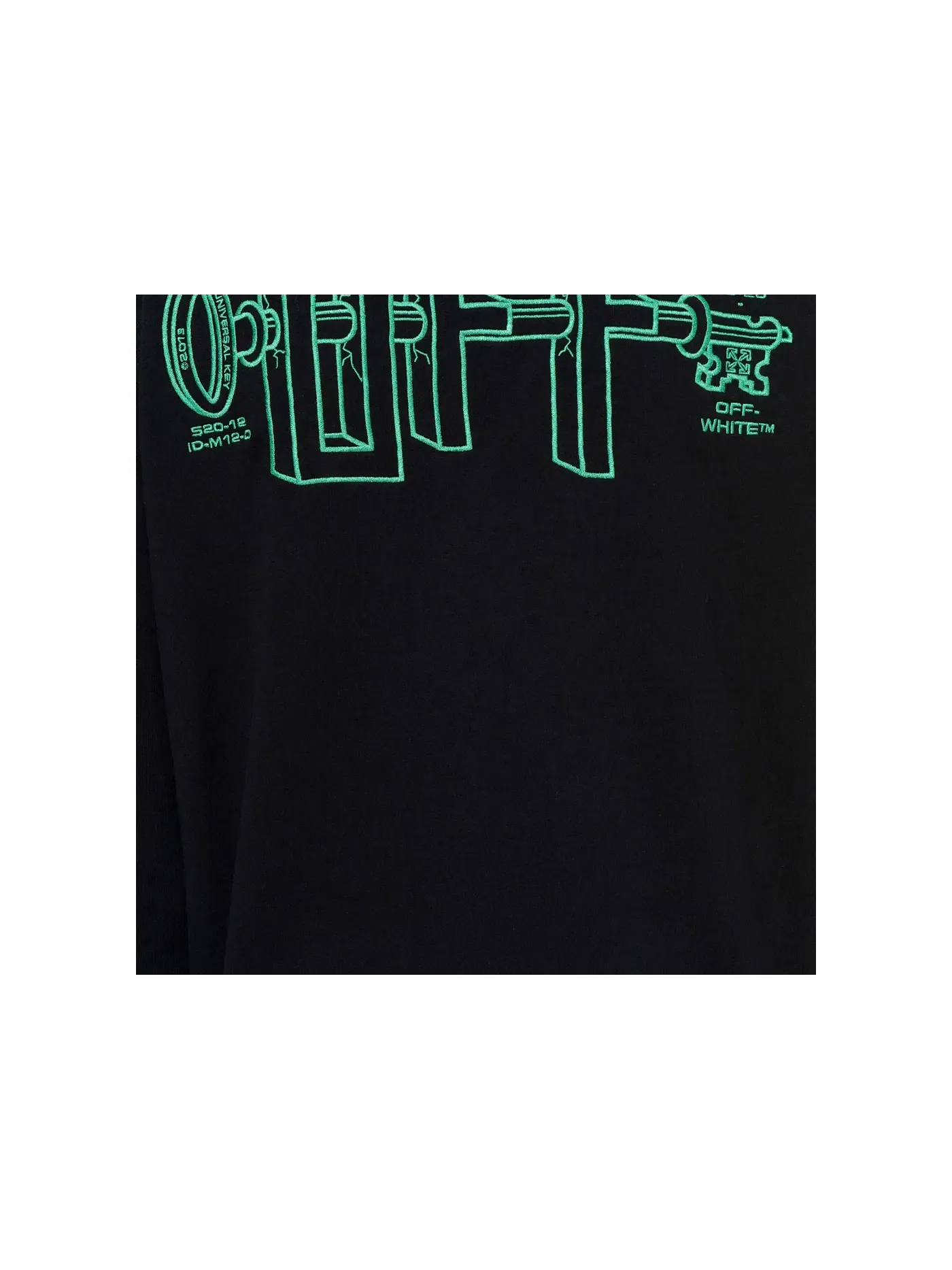 Мужской худи с принтом OFF-WHITE Universal Key Hoodie OFF-WHITE — изображение 3 из 3, черный/зеленый