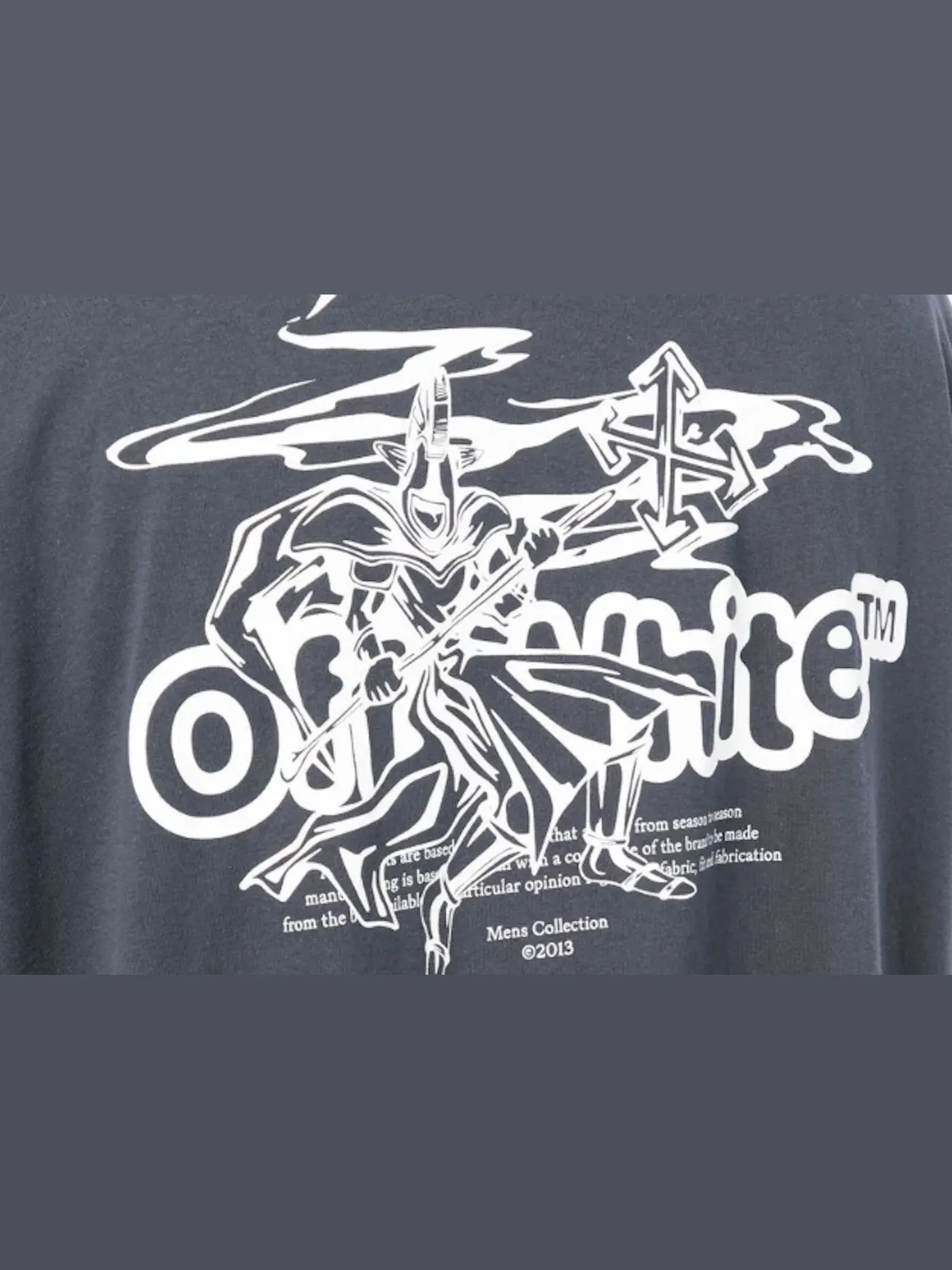 Мужская футболка оверсайз с принтом Warrior OFF-WHITE — изображение 2 из 2, белый