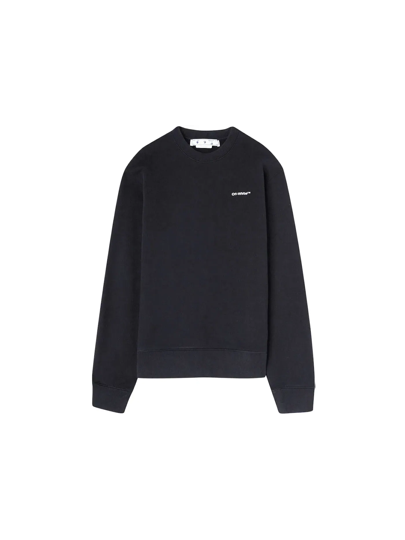 Мужской свитшот с принтом Wave Outl Diag Slim Crewneck OFF-WHITE — изображение 1 из 2, черный/белый
