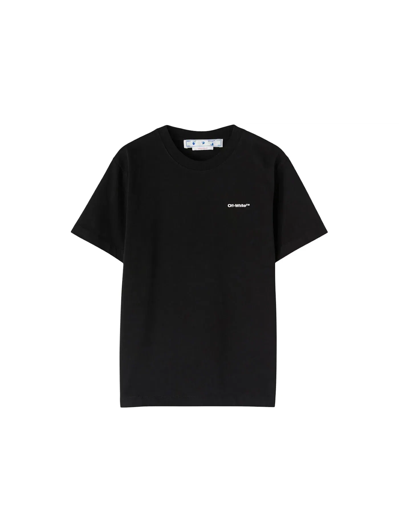 Мужская футболка с принтом Wave Outline Diag Slim S/S Tee OFF-WHITE — изображение 1 из 2, черный/белый