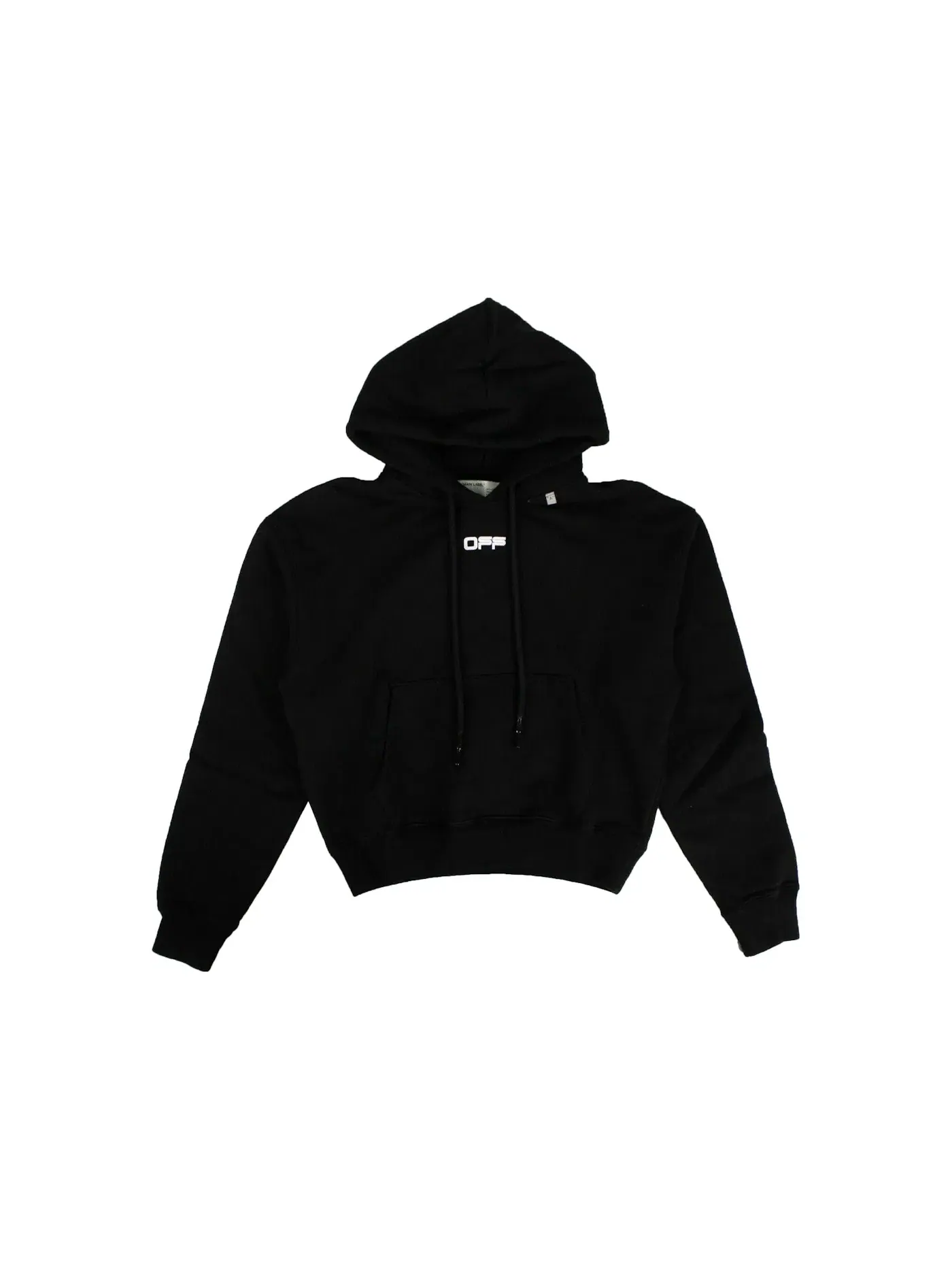 Мужской худи с принтом Wavy Line Logo OFF-WHITE — изображение 2 из 2, черный