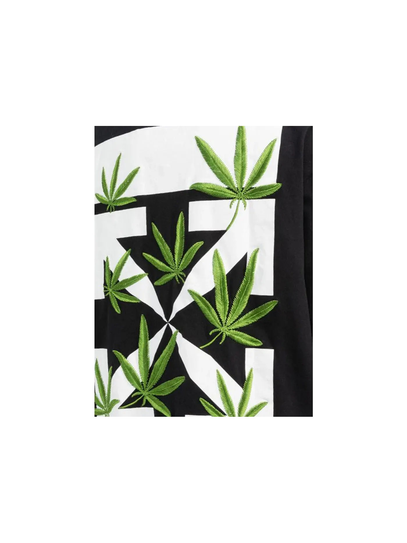 Мужская футболка оверсайз с принтом Weed Arrows OFF-WHITE — изображение 2 из 2, черный/зеленый