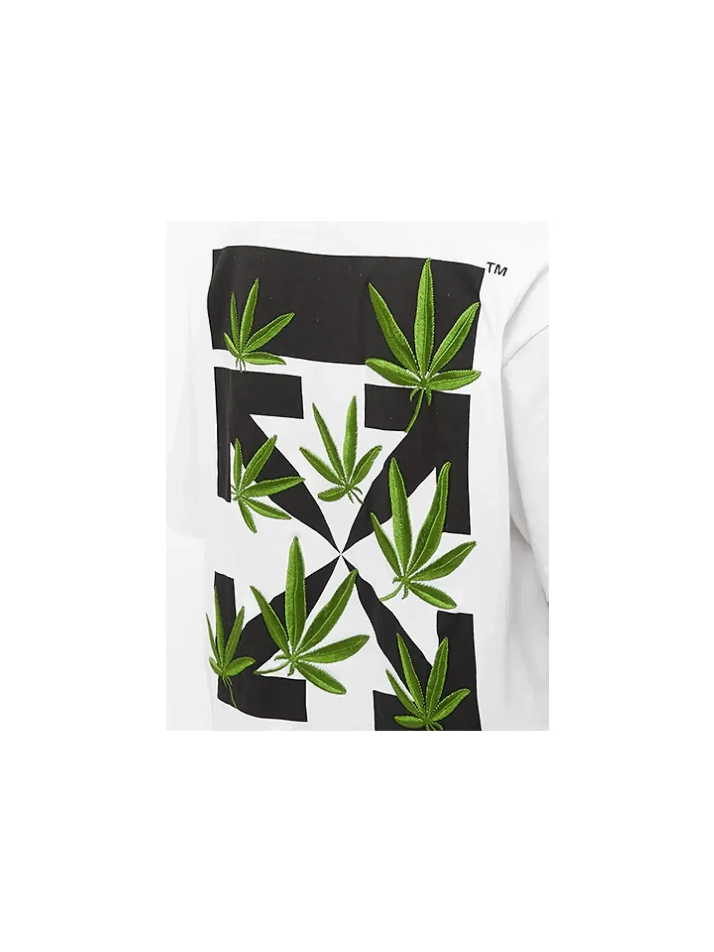 Мужская футболка оверсайз Weed Arrows OFF-WHITE — изображение 2 из 2, белый/зеленый