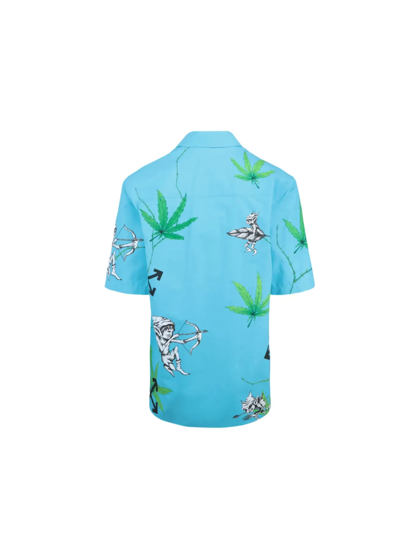 Мужская футболка с принтом Weed Over OFF-WHITE — изображение 2 из 2, синий
