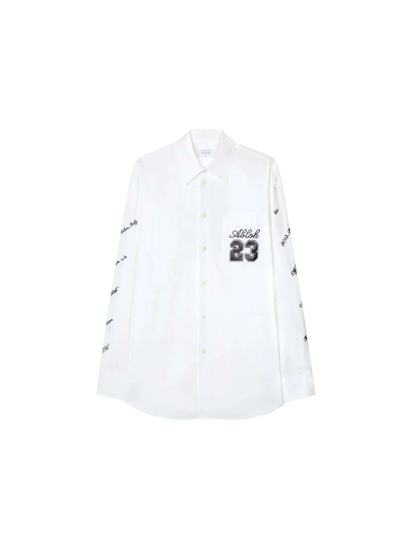 Мужская рубашка с вышивкой OFF-WHITE — изображение 1 из 2, белый