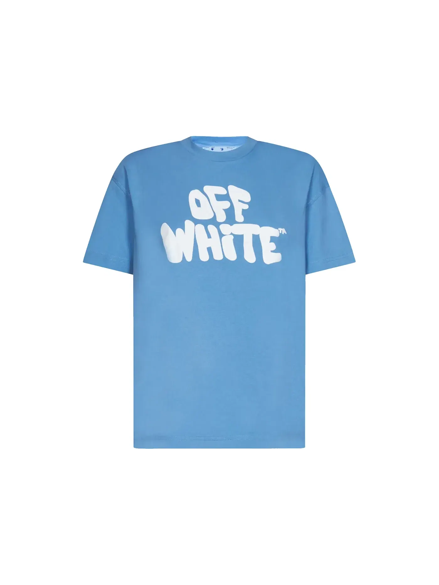Женская футболка с принтом 70s Type Logo OFF-WHITE — изображение 1 из 1, светлый синий/белый