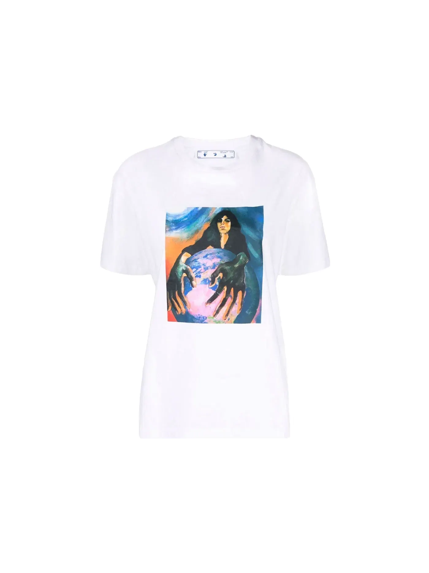 Женская футболка с принтом Mirko Artist OFF-WHITE — изображение 1 из 1, белый мульти