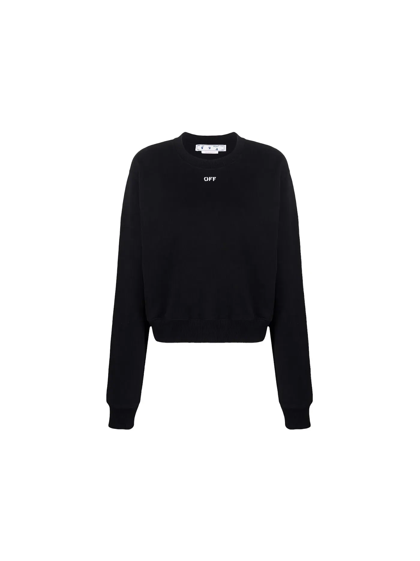 Женский укороченный свитшот с принтом OFF-Stamped OFF-WHITE — изображение 1 из 1, черный/белый