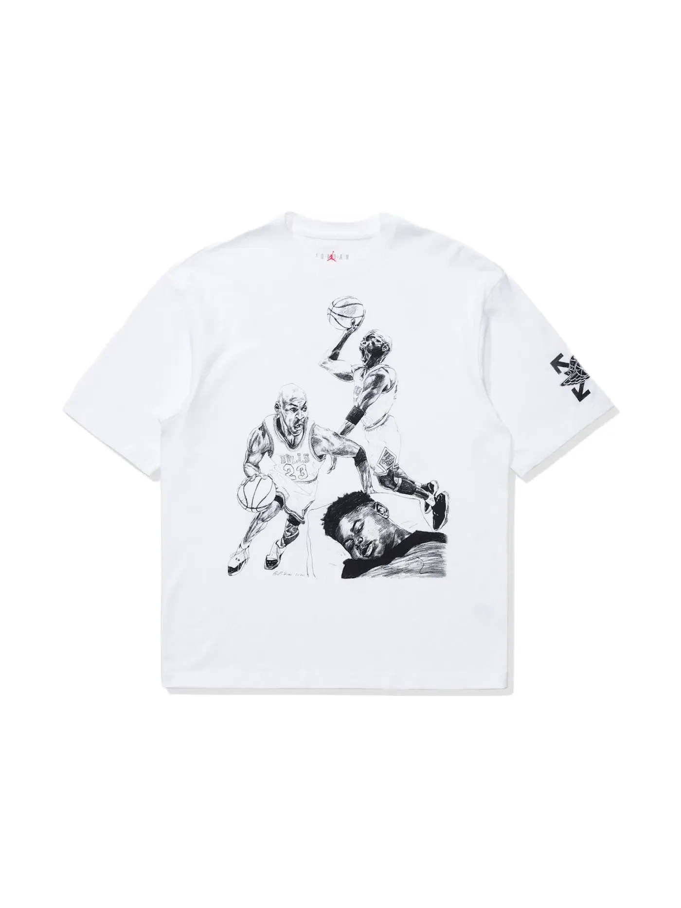 Мужская футболка с принтом OFF-WHITE x Jordan — изображение 1 из 2, белый