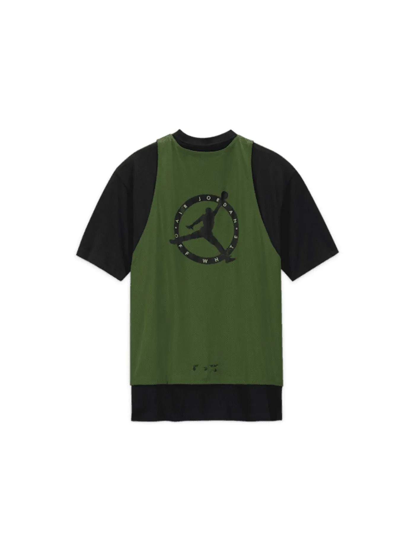 Мужская футболка с принтом OFF-WHITE x Jordan Top OFF-WHITE — изображение 2 из 2, зеленый/черный