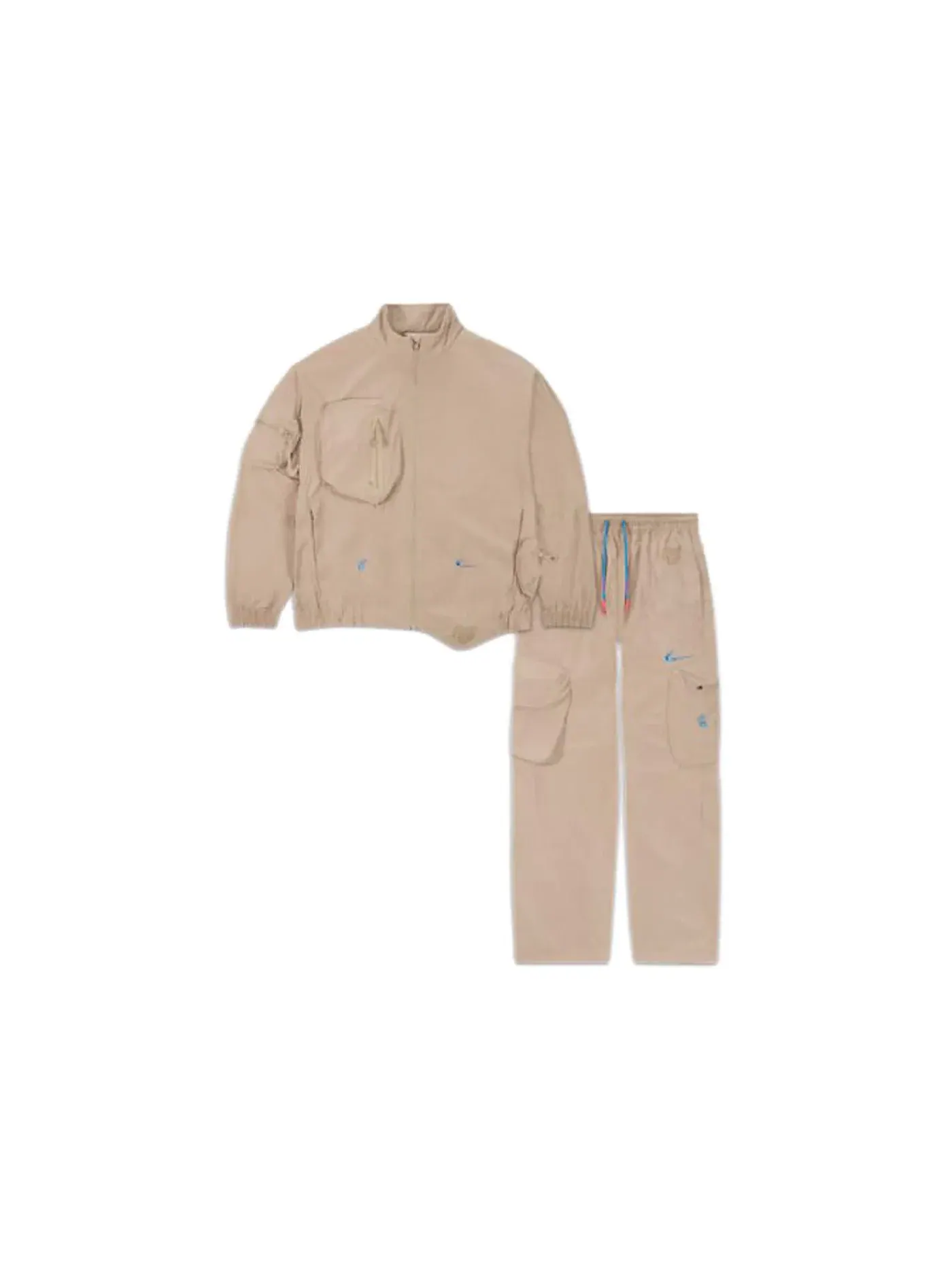 Мужской спортивный костюм из хлопкового трикотажа Tracksuit Set OFF-WHITE — изображение 1 из 2, бежевый