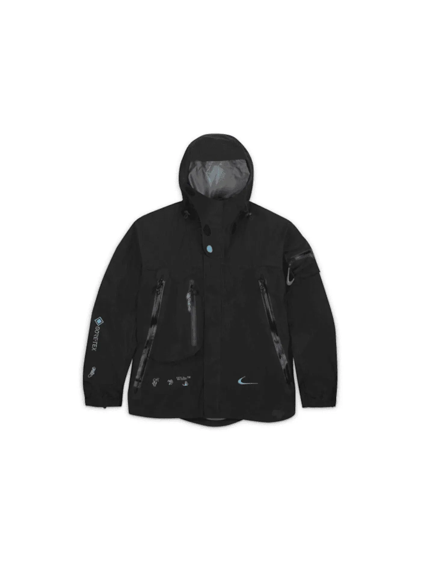 Мужская куртка с принтом OFF-WHITE x Nike 007 Gore-Tex Jacket (Asia Sizing) OFF-WHITE — изображение 1 из 2, черный