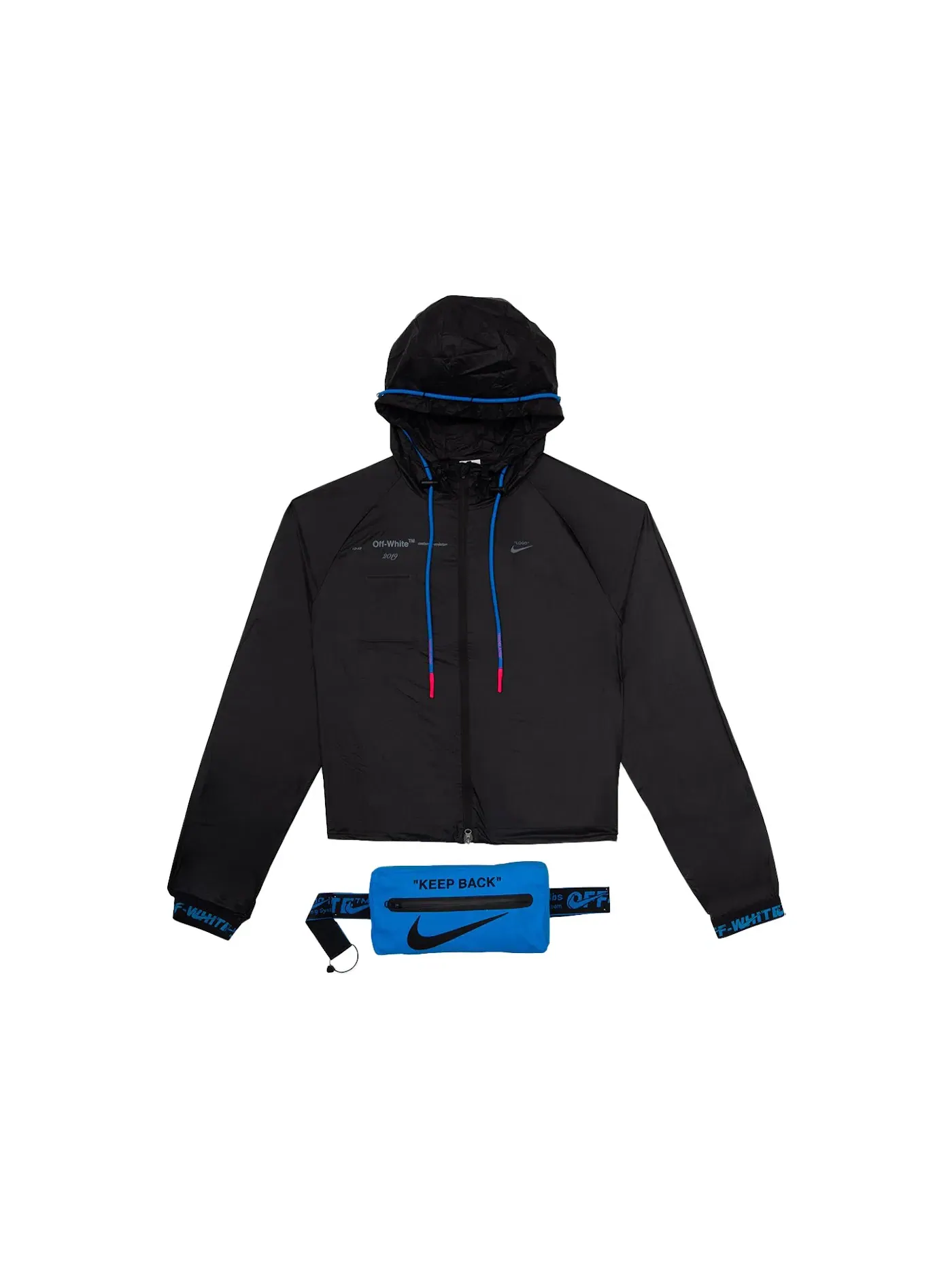 Женская куртка с поясной сумкой OFF-WHITE x Nike Jacket — изображение 1 из 2, черный/синий
