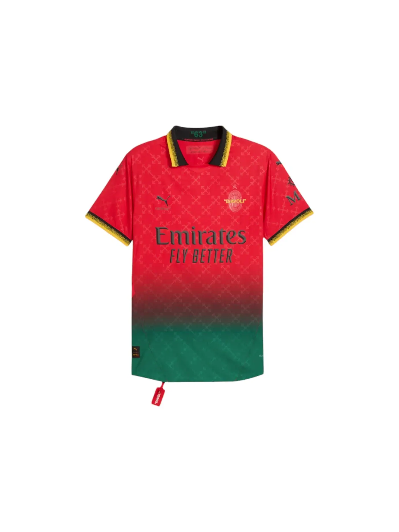 Мужская футболка с длинным рукавом Jersey OFF-WHITE — изображение 1 из 3, красный/черный