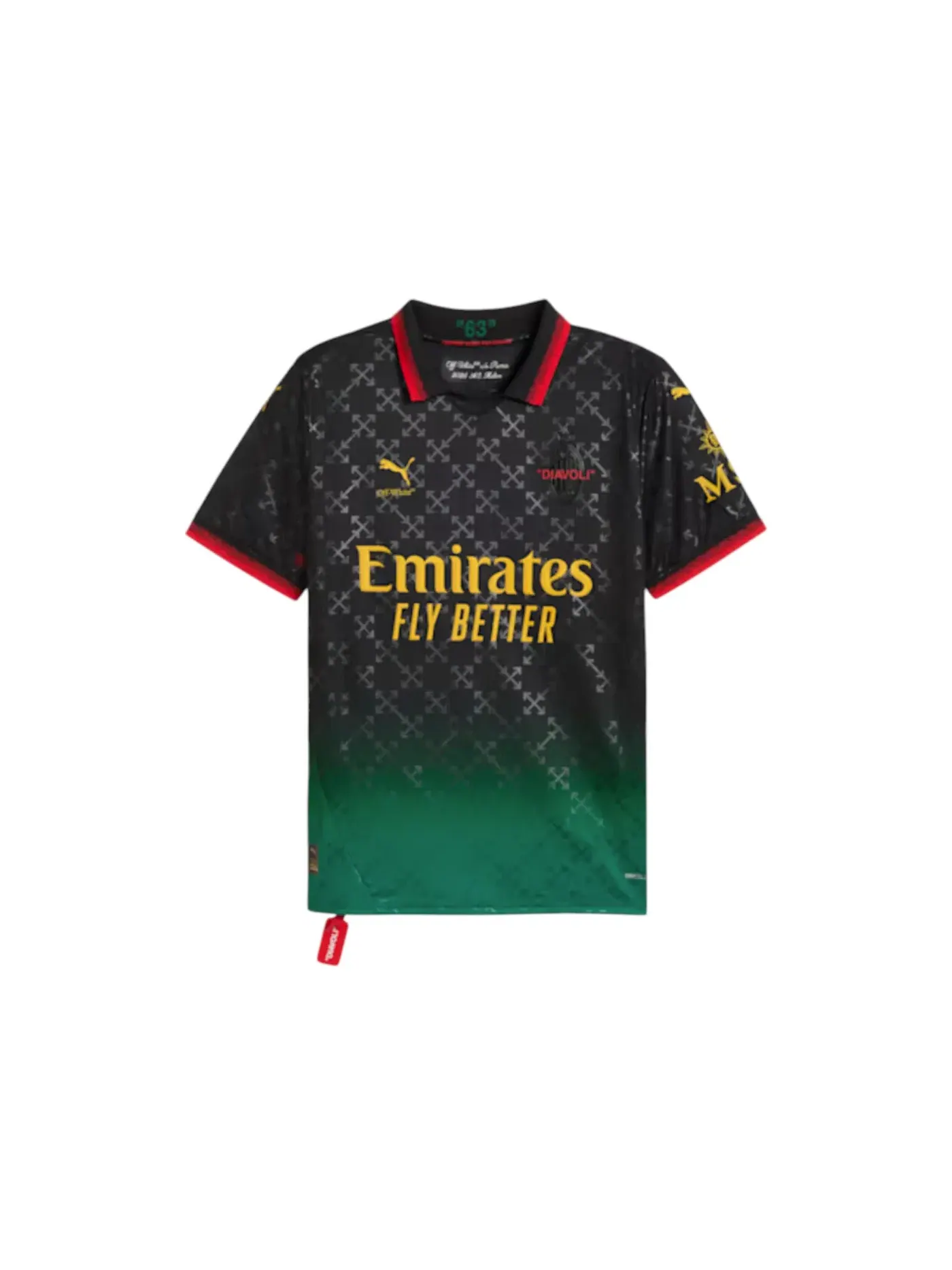 Мужская футболка с принтом Jersey OFF-WHITE — изображение 1 из 2, черный