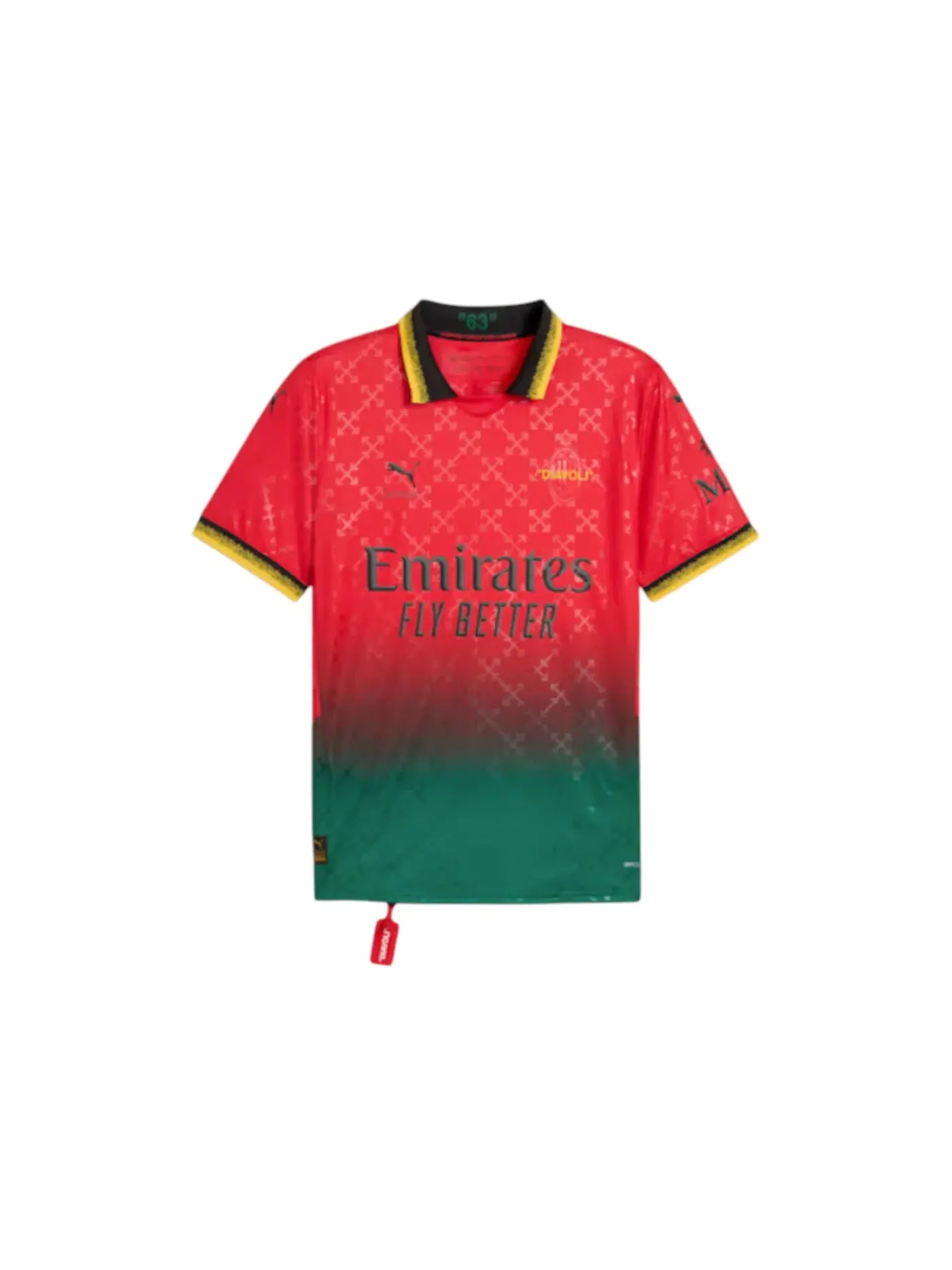Мужская футбольная футболка с длинным рукавом Jersey OFF-WHITE — изображение 1 из 2, красный