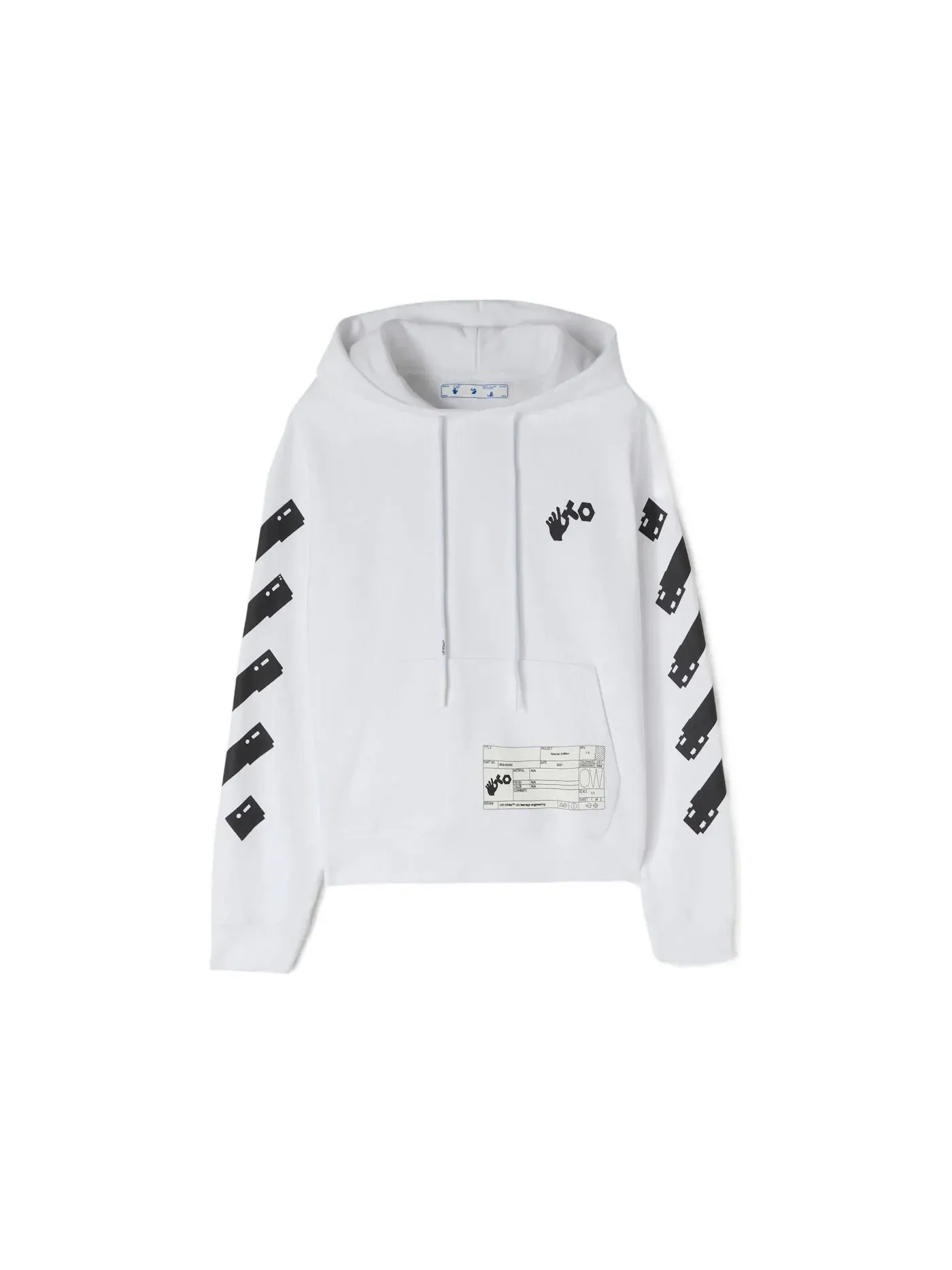 Мужская худи с принтом Hoodie OFF-WHITE — изображение 1 из 2, белый