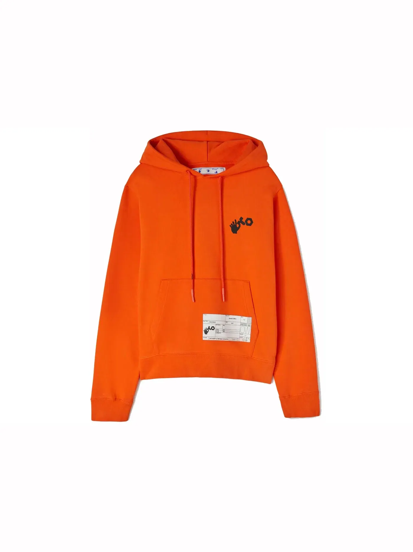 Мужской худи с принтом Logo Patch OFF-WHITE — изображение 1 из 2, оранжевый белый